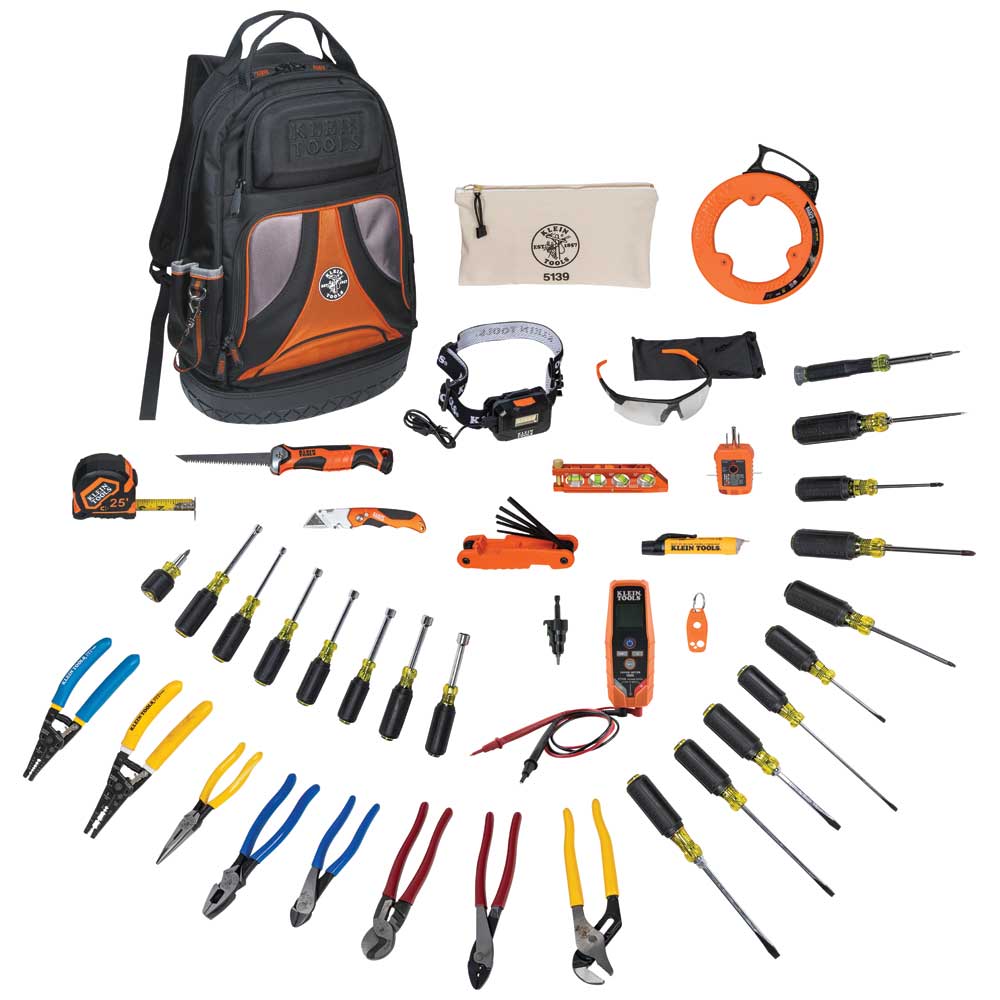 Klein Tools Pro Tool Set 41-Piece Household Tool Set with Backpack ...