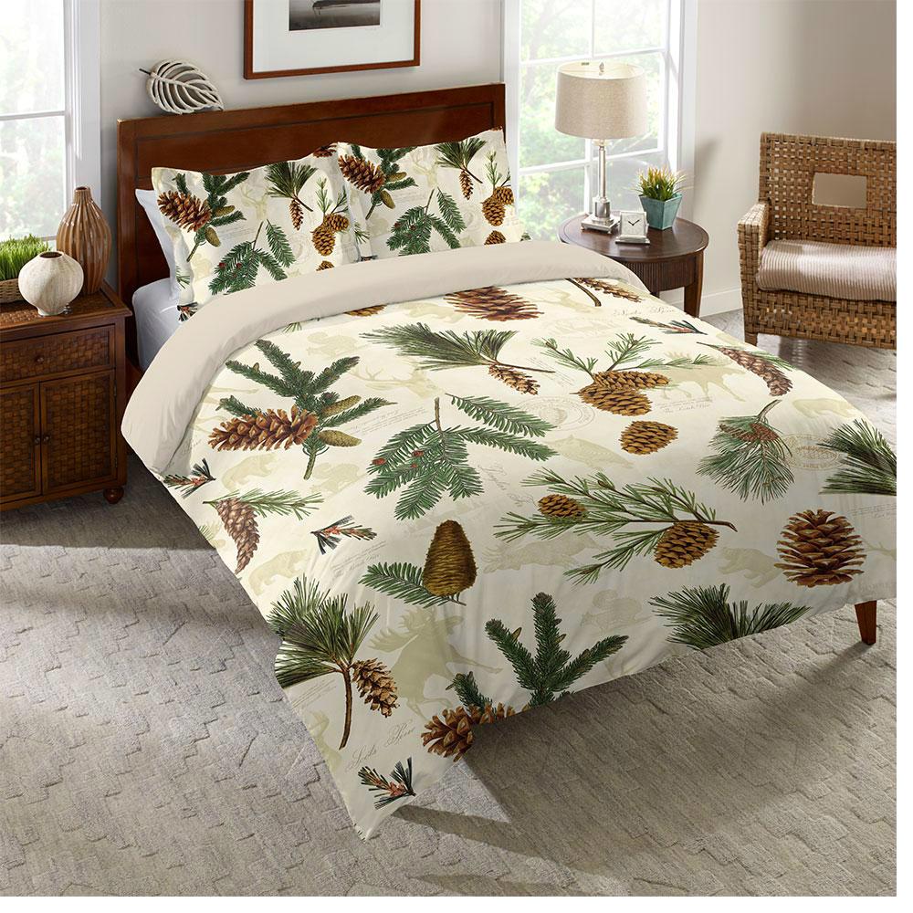 Laural Home Pine Cone Multi-colorCotton Standard Cotton Pillow Case at  Lowes.com