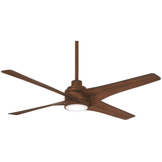 Minka Aire Swept 56 In Distressed Koa Led Indoor Ceiling Fan With Light Remote 4 Blade The Fans Department At Com - How To Install A Minka Aire Ceiling Fan