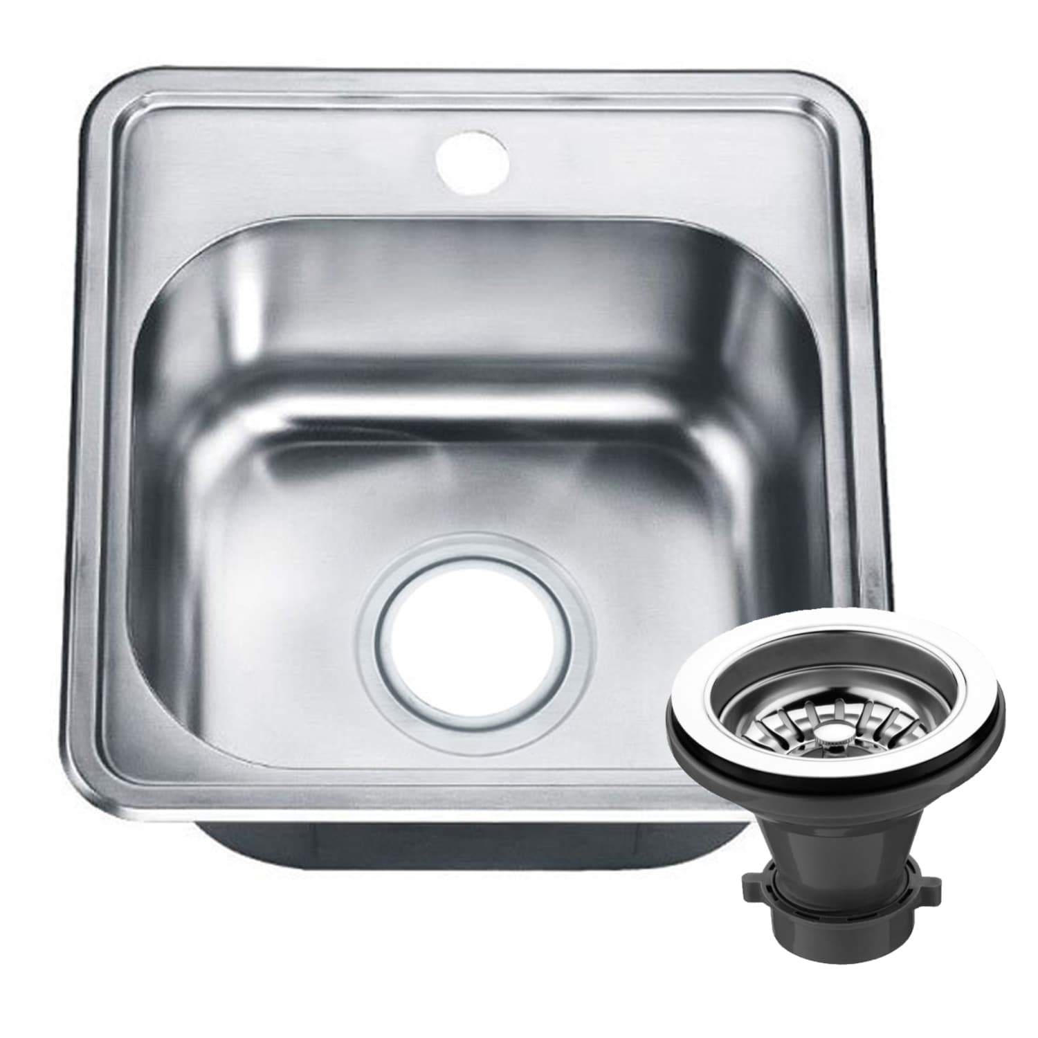 Wells Sinkware CMU2318-9-16-1 Craftsmen Series 23 inch Undermount 16 Gauge Single Bowl Stainless Steel Kitchen Sink Package