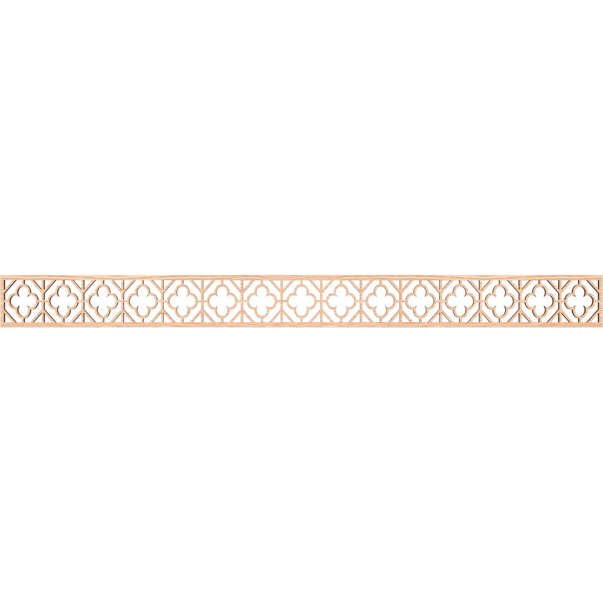 Ekena Millwork MLDA04X46HAZRO Hazelton Fretwork Flat Trim 4-in x 3.87-ft Red Oak Brown Unfinished 2157442 Pierced Wall Panel Moulding
