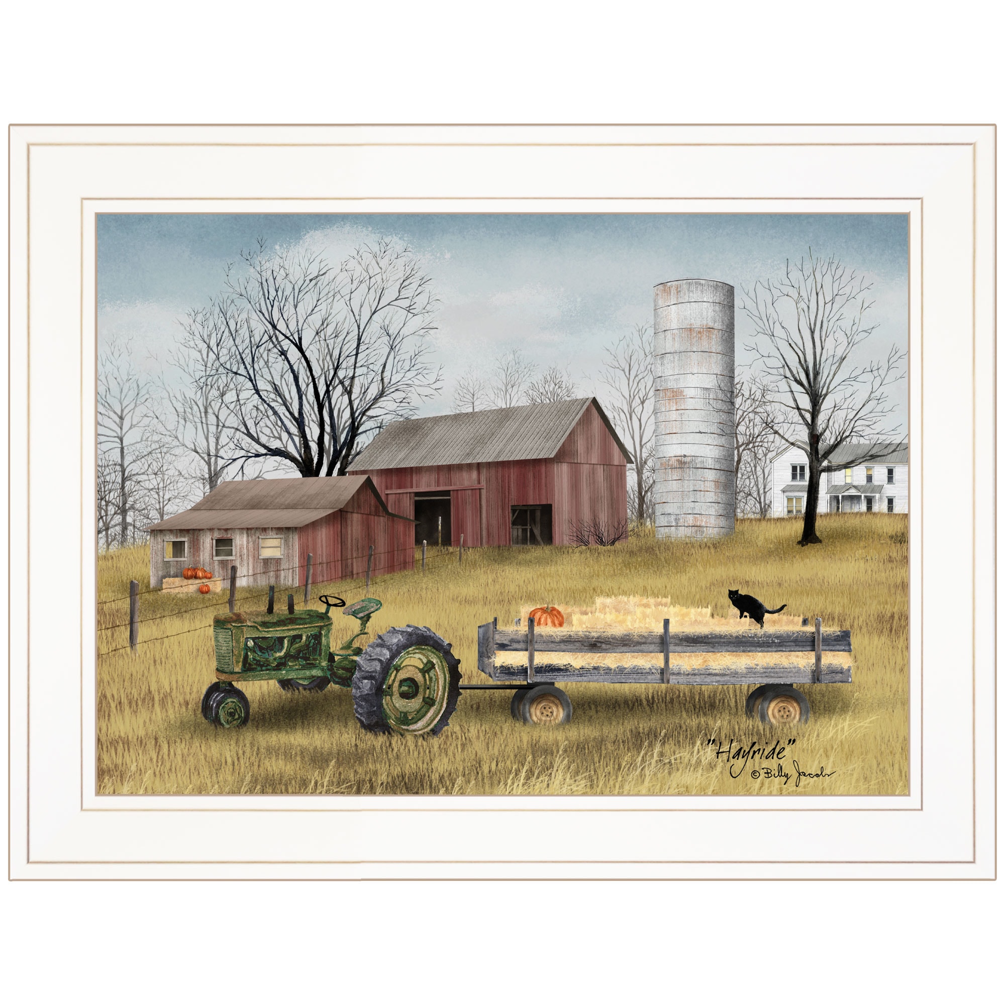 Trendy Decor 4U Hayride Billy Jacobs White Wood Framed 15-in H x 19-in ...