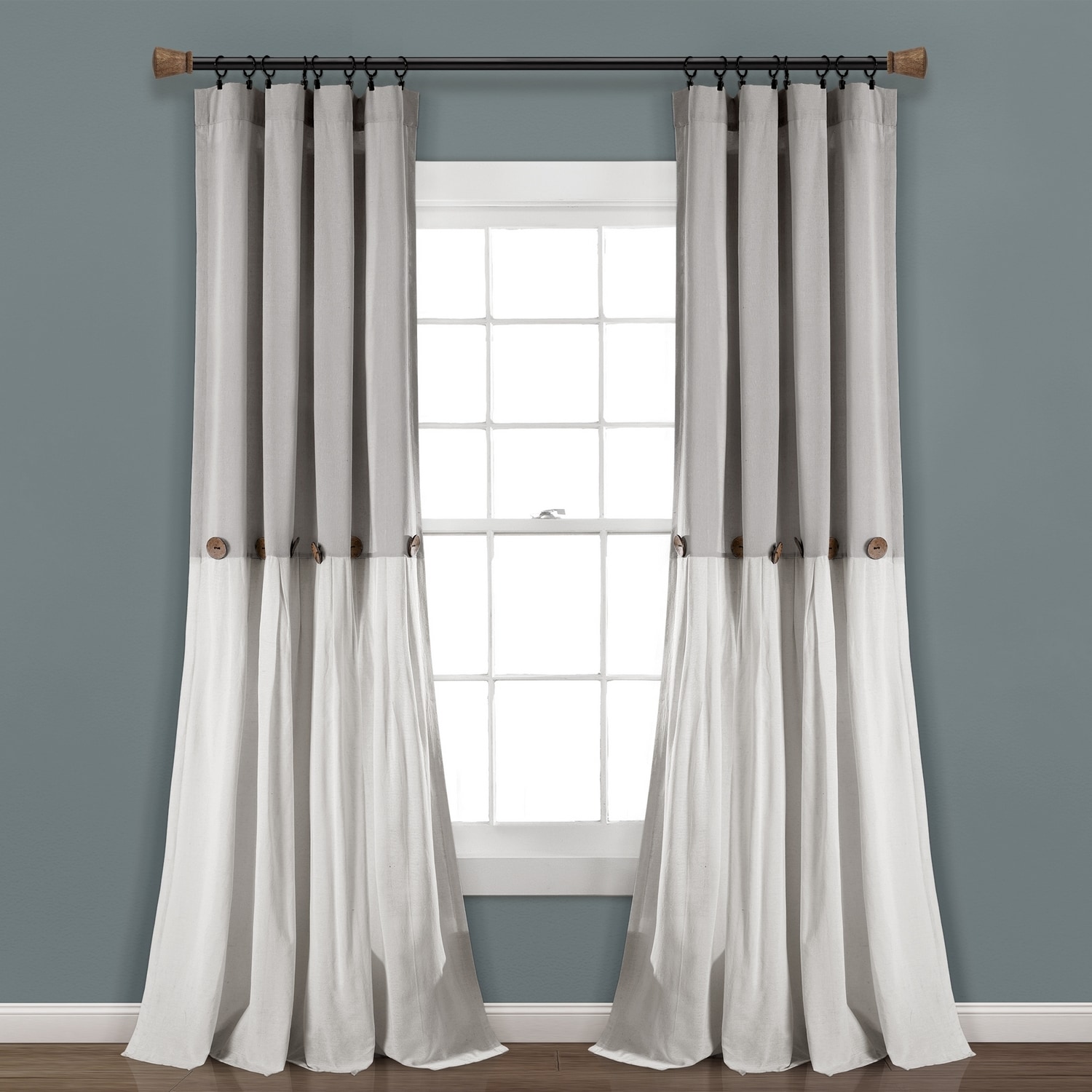 Lush Decor 16T005608 108-Inches White Rod pocket Single curtain panel