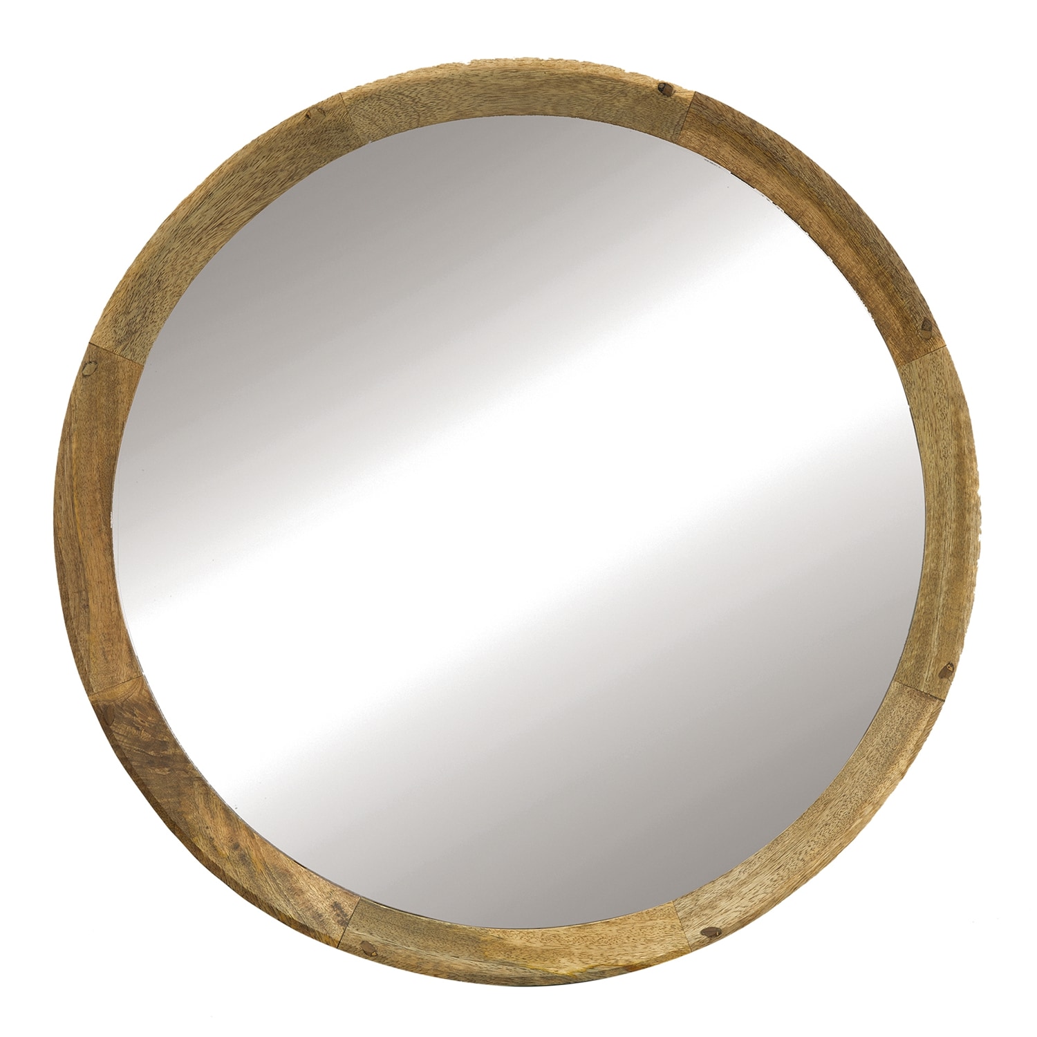 Siavonce XH30544 20-in W x 20-in H Round Natural Polished Full Length Wall Mirror
