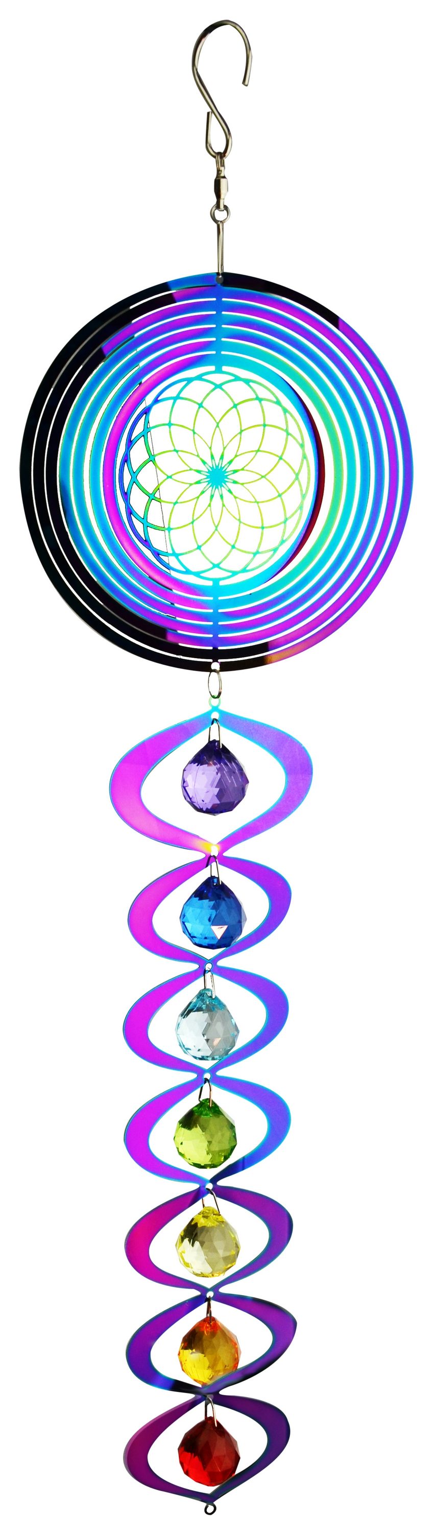 RCS Gifts 32171 Wind Spinners Iridescent Steel Wind Spinner