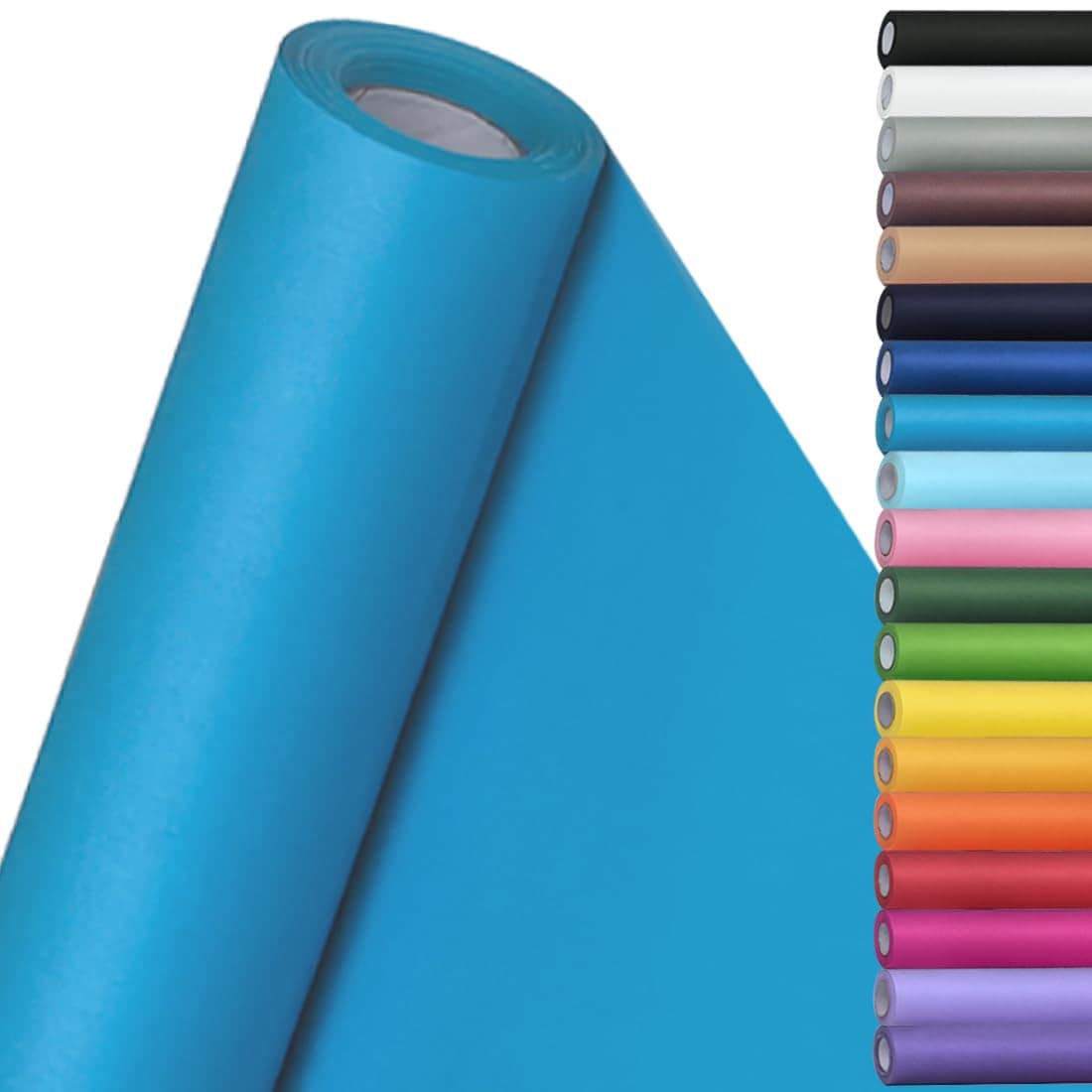 Lukvuzo 15 in x 450 in Kraft Paper Roll Lake Blue for Art Craft Gift ...