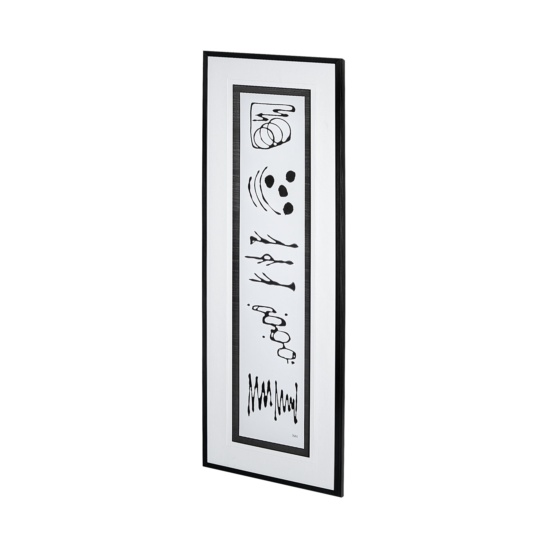 Mercana 13008SP Ancient Notes Black Framed 61.5-Inches H x 21.5-Inches W Scrollwork Glass Print