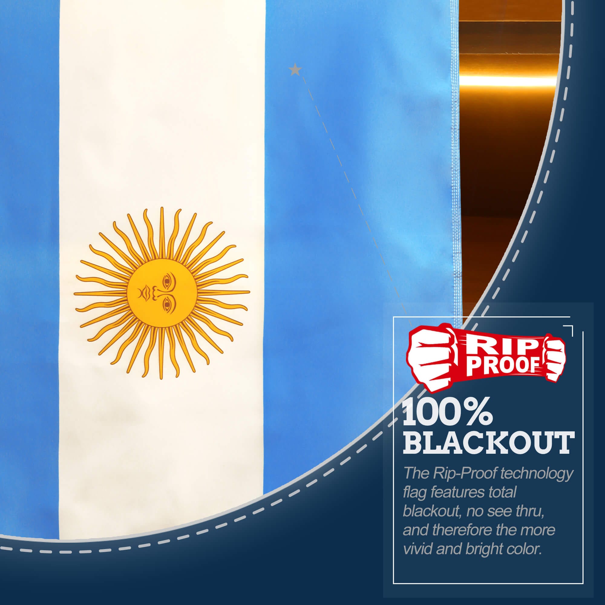 Rip-Proof Double Sided 3x5 Ft Argentina Flag with Grommets