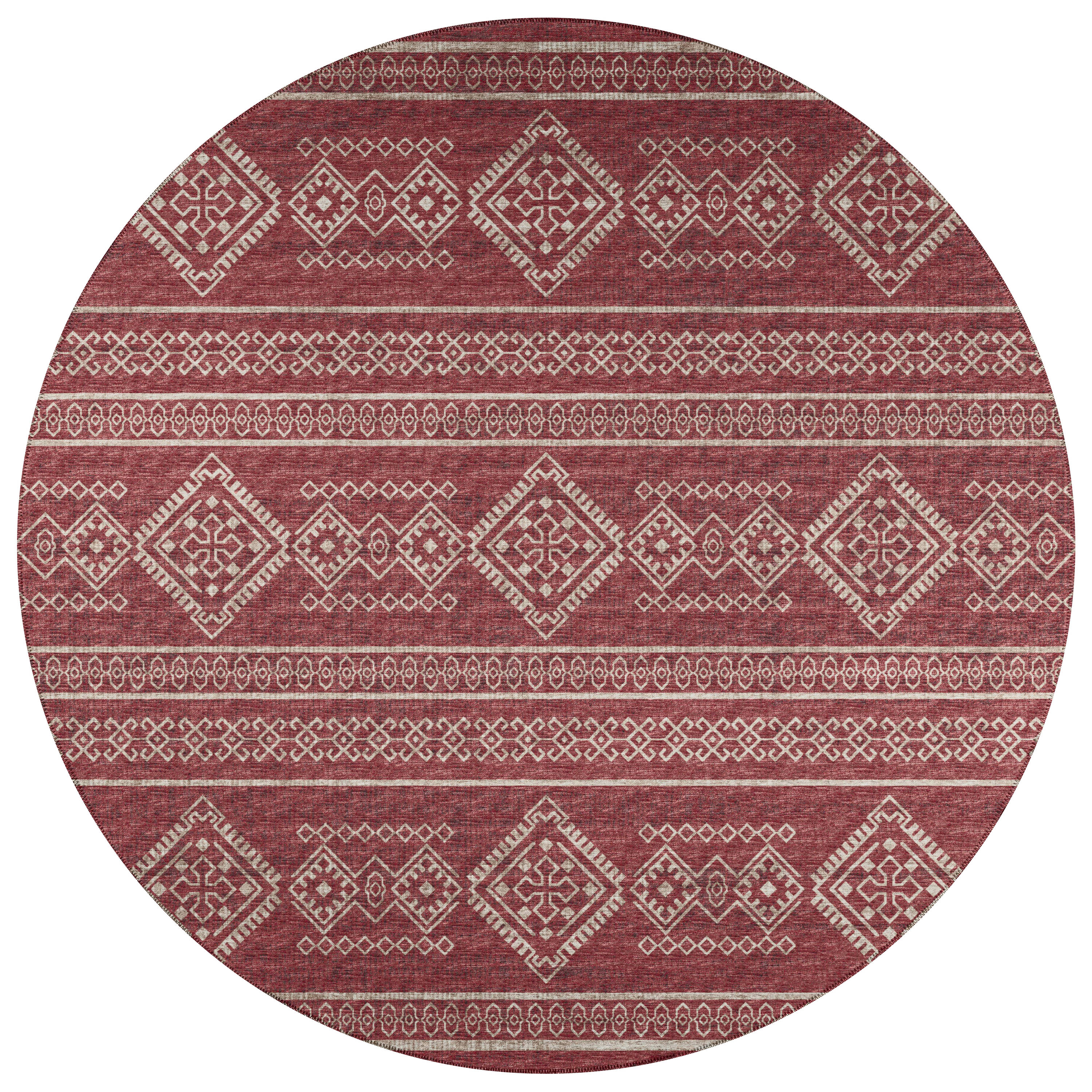 Addison Rugs AYU44CA8RO Yuma 8 x 8 (ft) Chenille Canyon Round Indoor/Outdoor Geometric Southwestern Area rug
