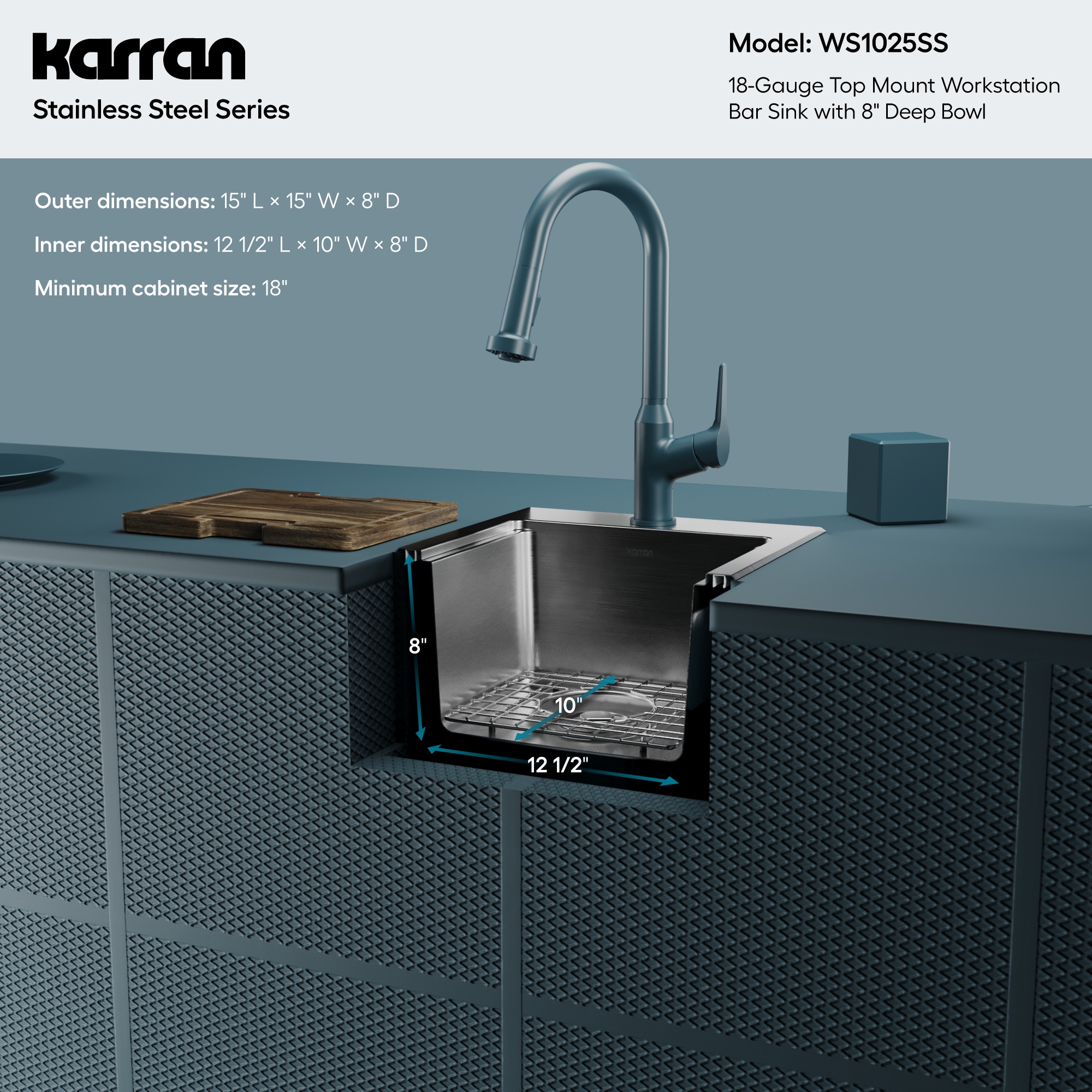 Karran WS1025SS Bar-Prep-Sinks - View #6