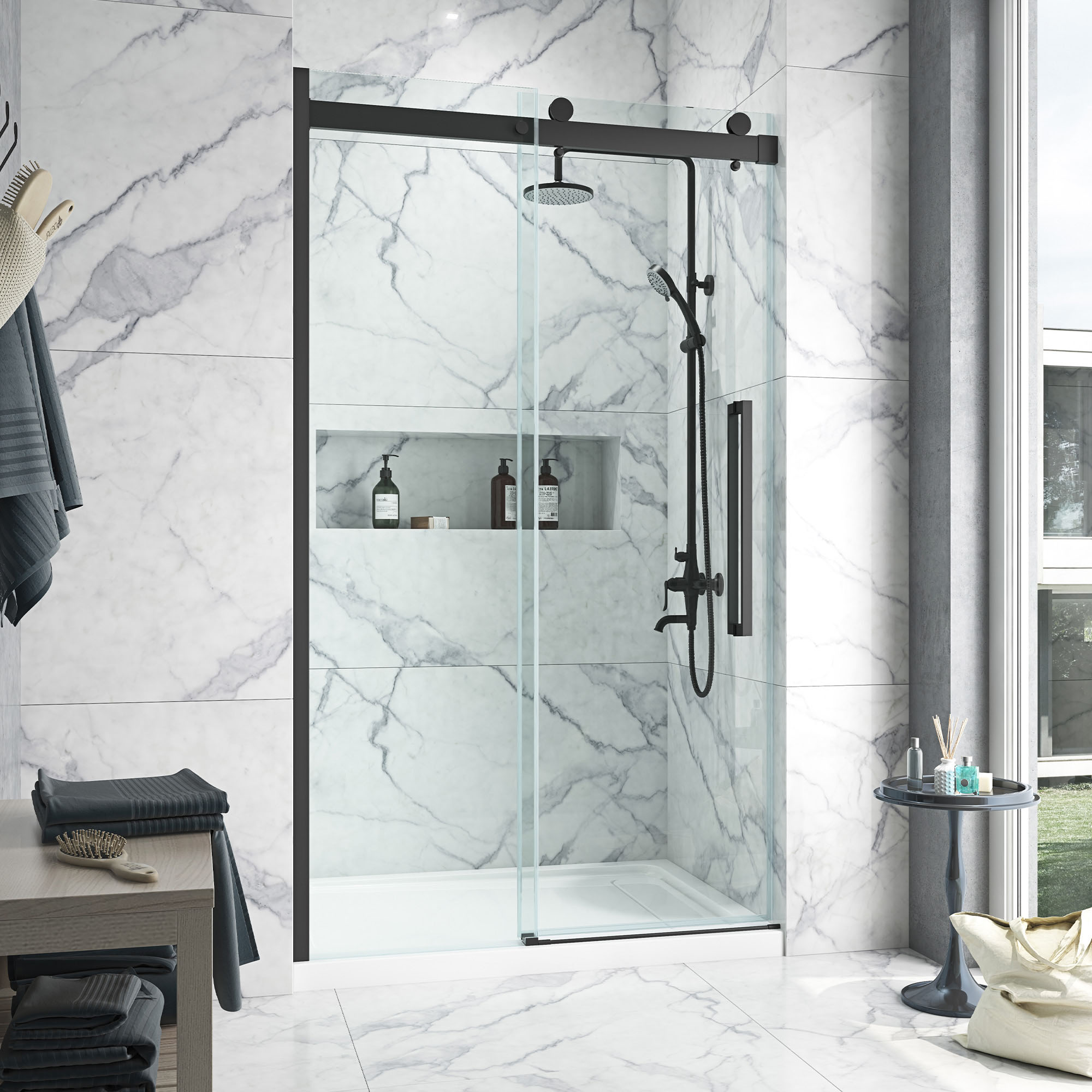 OVE Decors 15SGP-BELS48-BLK Shower-Doors - View #2