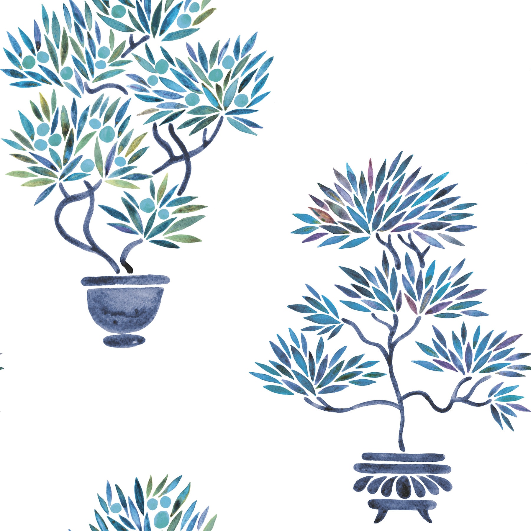 RoomMates RMK12648RL 28.29-Sq. Feet Blue Vinyl Ivy/Vines Self-adhesive Peel and Stick Wallpaper