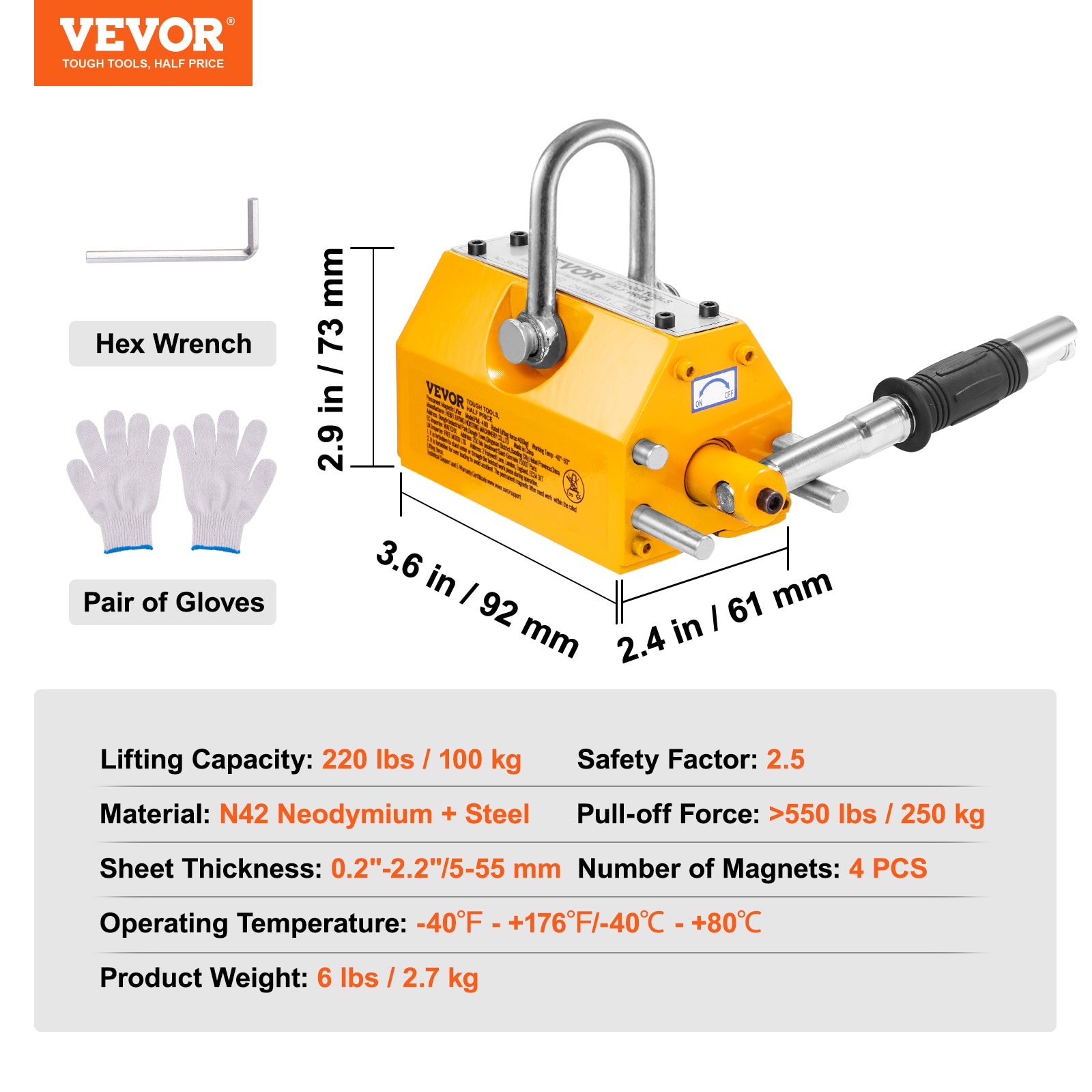 VEVOR YCXPU100KGN42OJ37V0 Magnetic-Tools - View #8