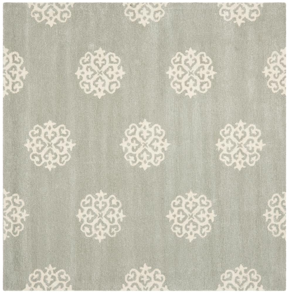 Safavieh SOH724C-6SQ Soho Hue 6 x 6 (ft) Tufted Wool Gray/Ivory Square Indoor Abstract Farmhouse/Cottage Area rug