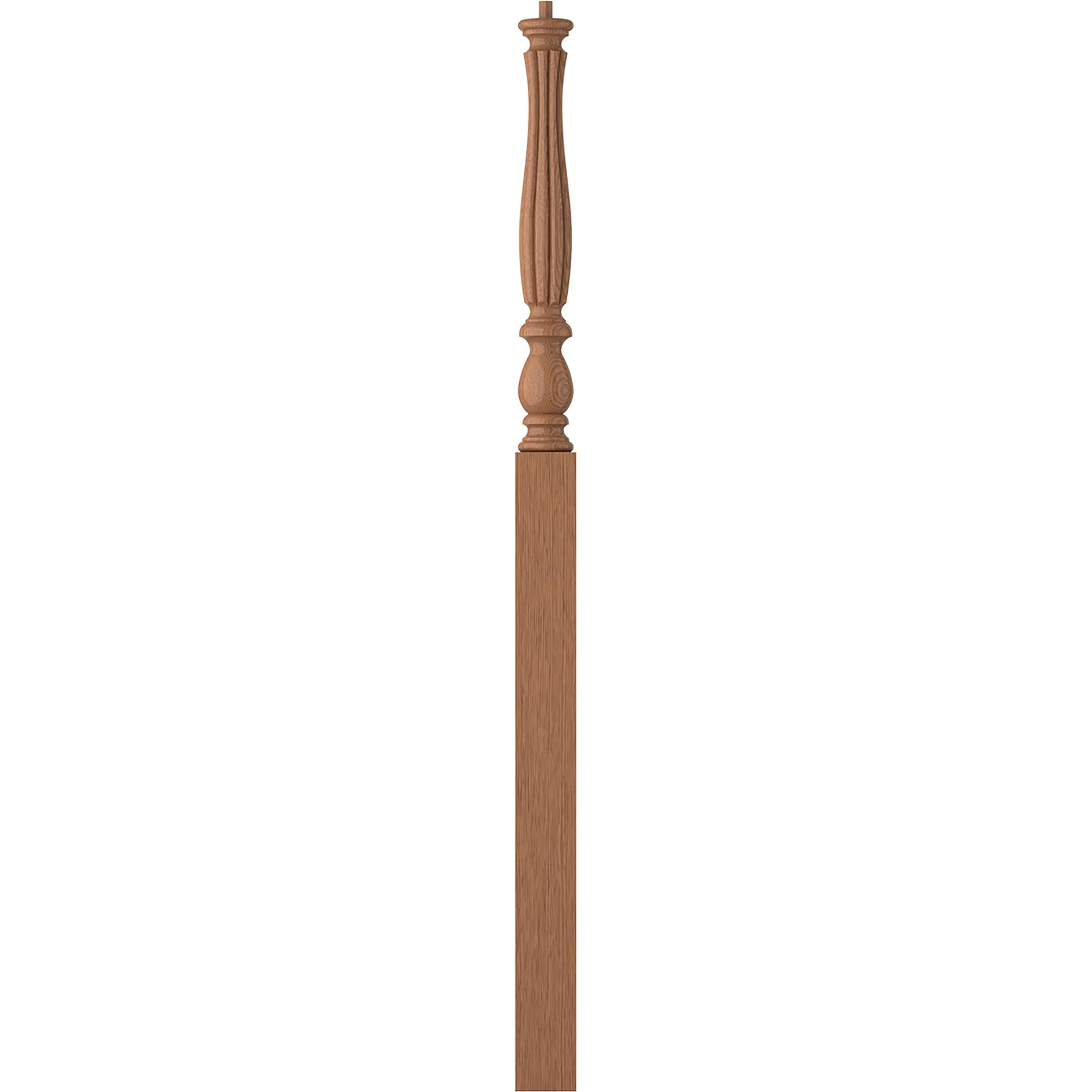 L.J. Smith Stair Systems LJB-3915-WO 3.25-in x 58-in Unfinished White oak Intermediate Stair Newel Post