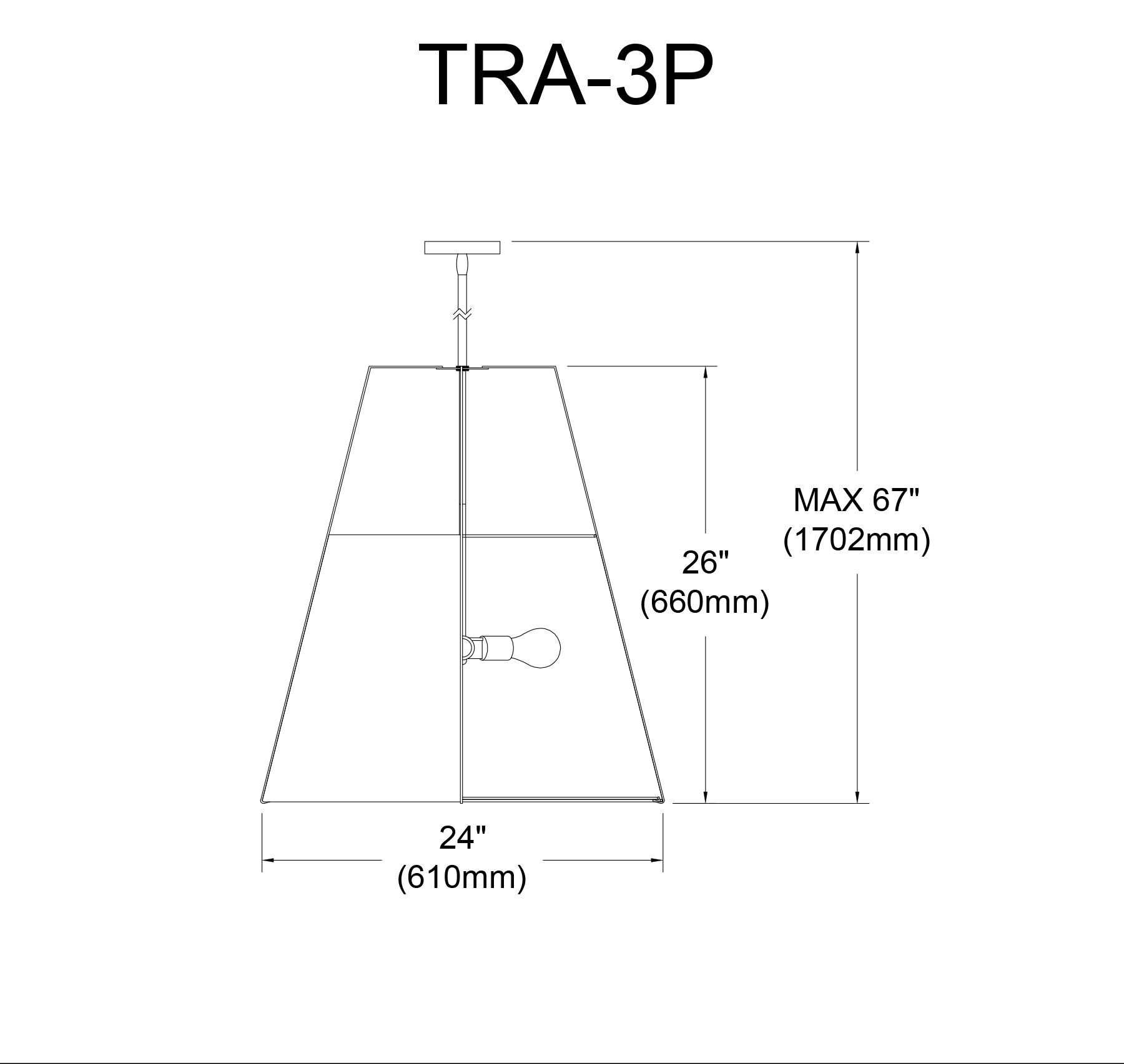 Dainolite TRA-3P-BK-GRY Pendant-Lights - View #2