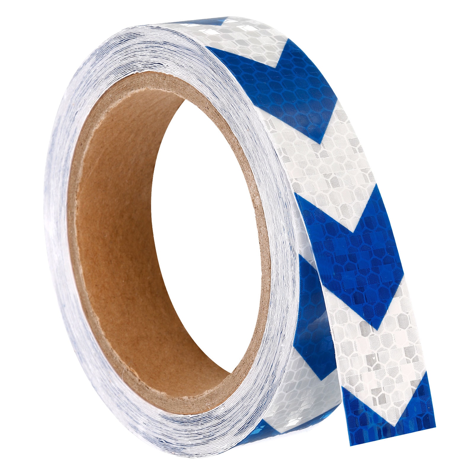 PATIKIL Reflective Tape 1 Roll 30 Ft x 1-inch Waterproof Adhesive High Visibility Caution Warning Safety Tape Reflector for Trucks Trailers Cars Arrow White Blue