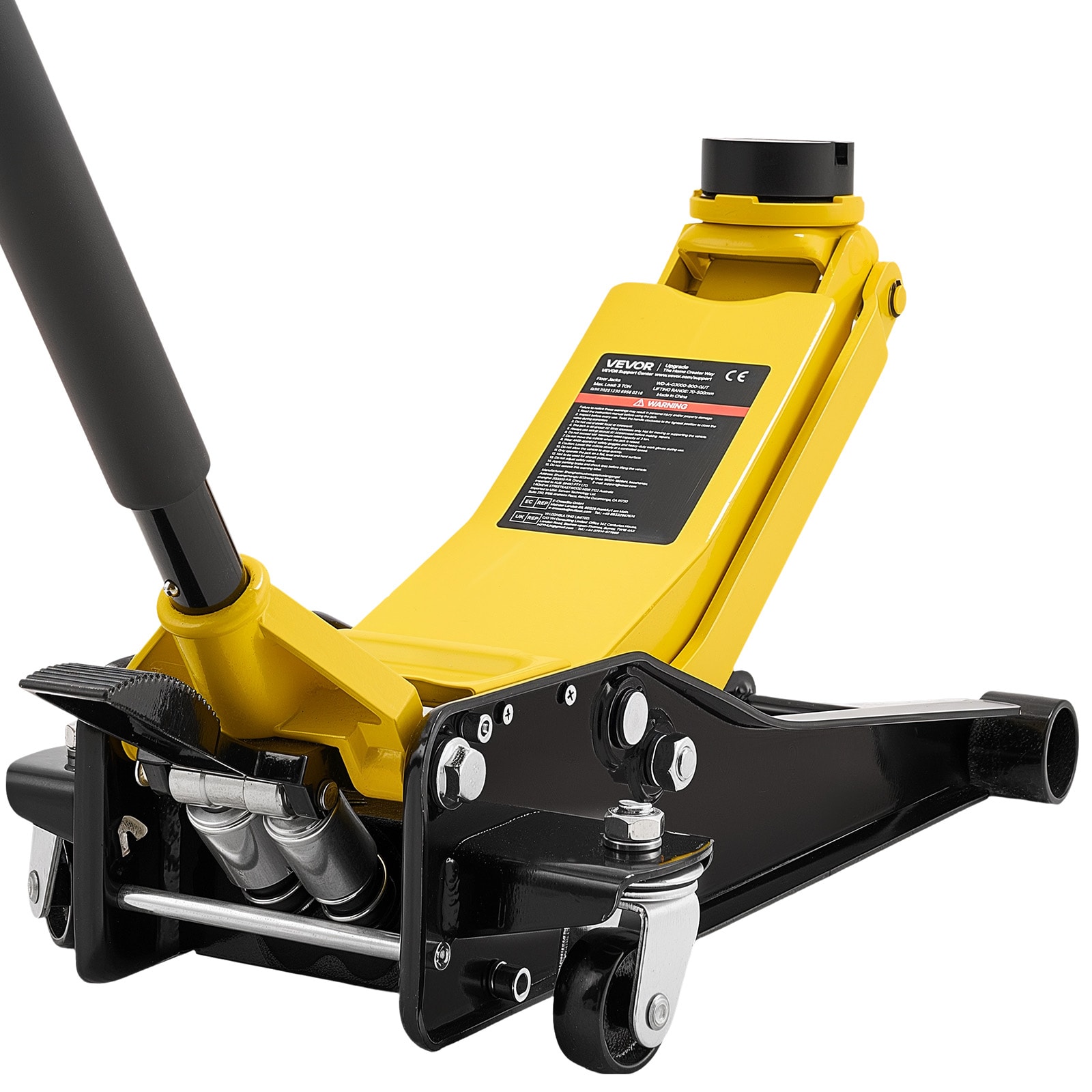 VEVOR - Yellow 3-Ton Steel Manual Floor jack