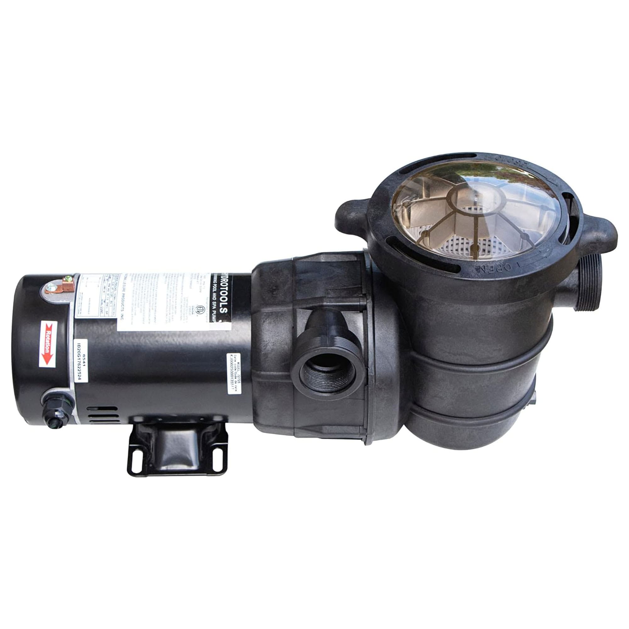Swimline 398278 HYDROTOOLS Above-Ground Pool Motor Pump 2-Speed Hydro-Flo 1.5 HP w/ 5820 GPH Horizontal