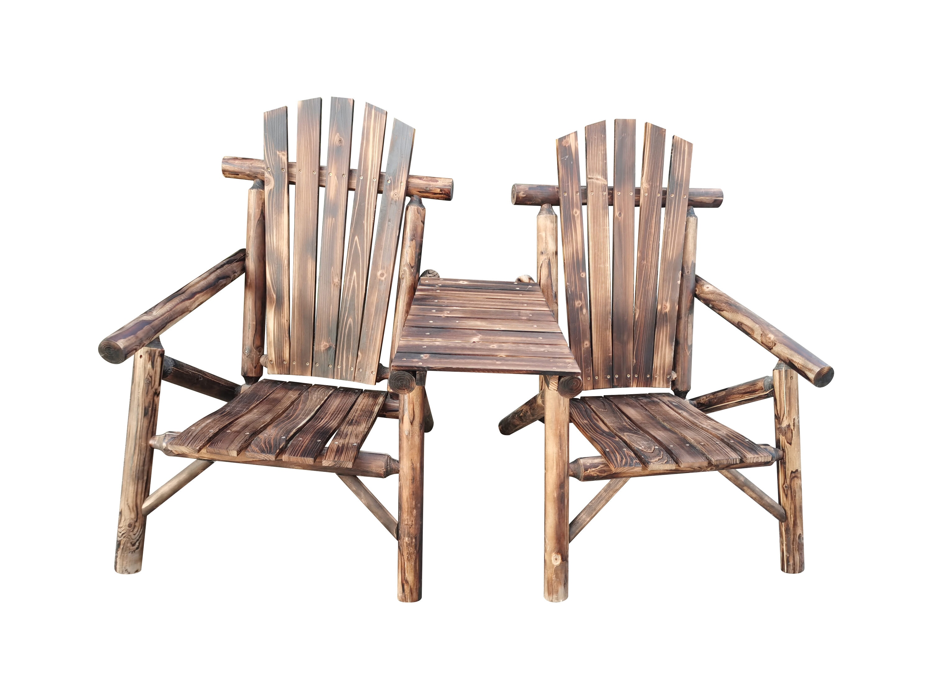 Miki Shinly JK-4325-17QI Patio Conversation-Set 3-Piece Patio Conversation Set with Brown