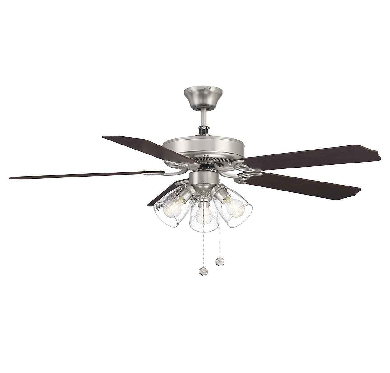 Meridian Lite Trends M2022BNRV Meridian 52-in Brushed Nickel with Chestnut and Grey Weathered Oak Blades Ceiling Fan With Light ( 5 -Blade )