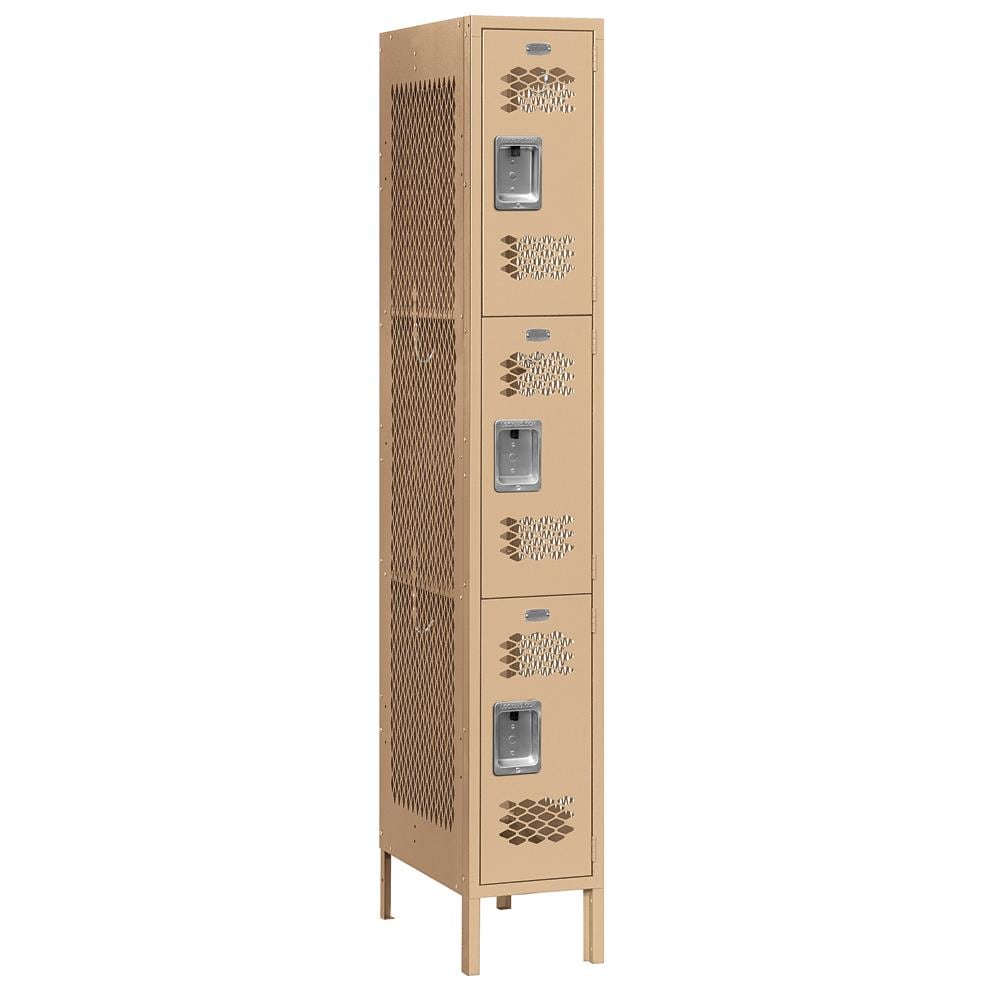 SALSBURY INDUSTRIES 73168TN-A Vented Metal Locker-Five Tier Box Style-1 Wide-5 -ft High-15-in Deep-Gray-Unassembled
