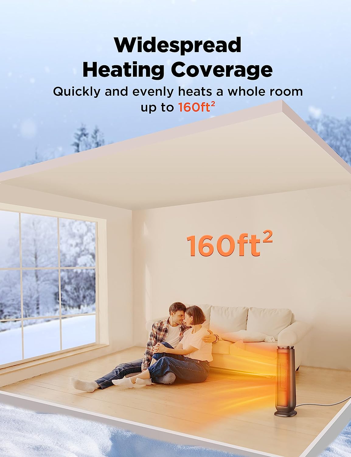 PELONIS PTH15A4BGB Portable-Electric-Heat - View #2