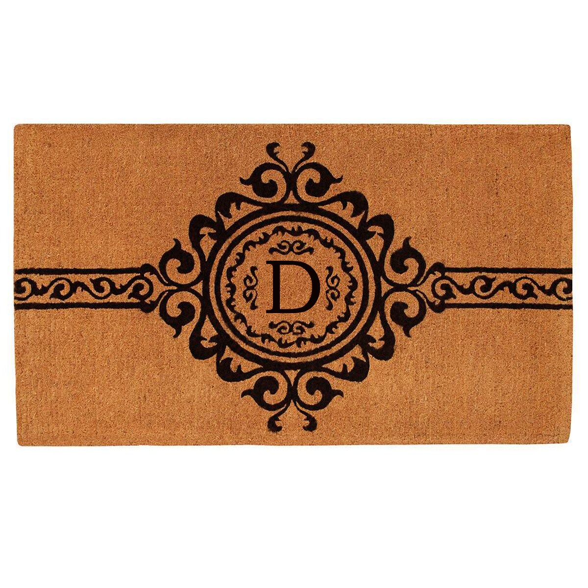 Callowaymills 180071830D 2-ft x 3-ft Natural/Black Coir Rectangular Indoor or outdoor Decorative Door mat