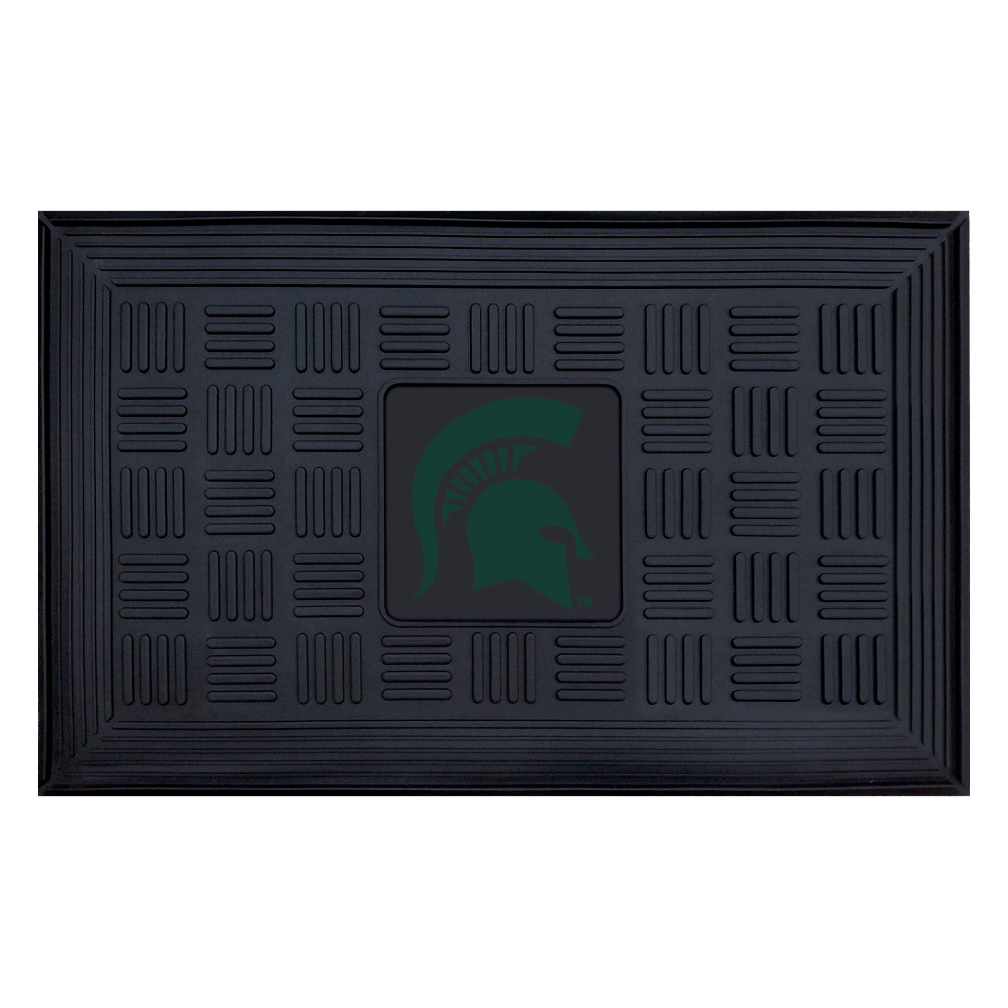 FANMATS 11394 Michigan State Spartans 2-ft x 3-ft Black Vinyl Rectangular Indoor or Outdoor Decorative Sports Door Mat