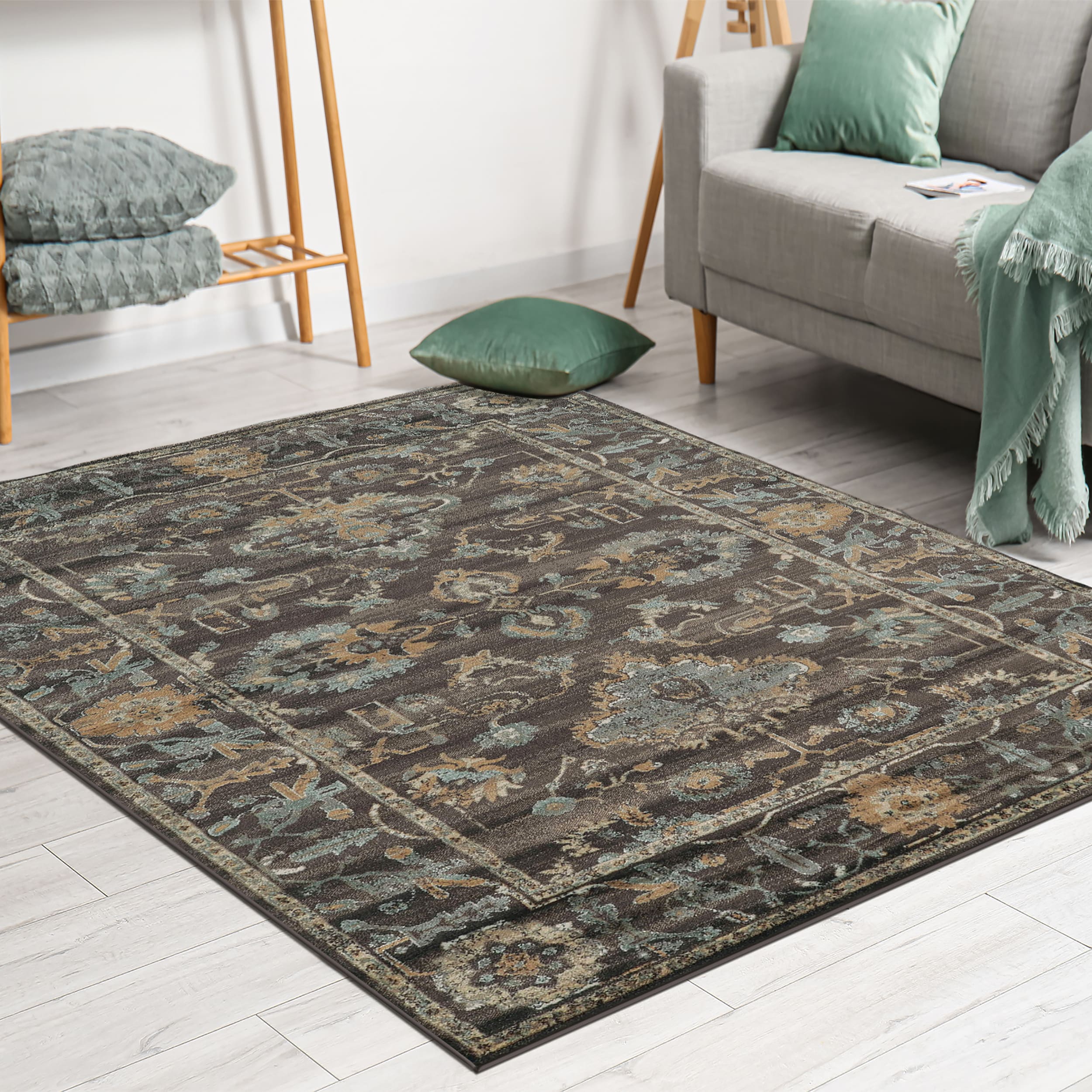 Radici USA 3562/0040/LIGHTBROWN Colosseo 3 x 5 (ft) Polypropylene Brown Rectangular Indoor Distressed/Overdyed Vintage Area rug
