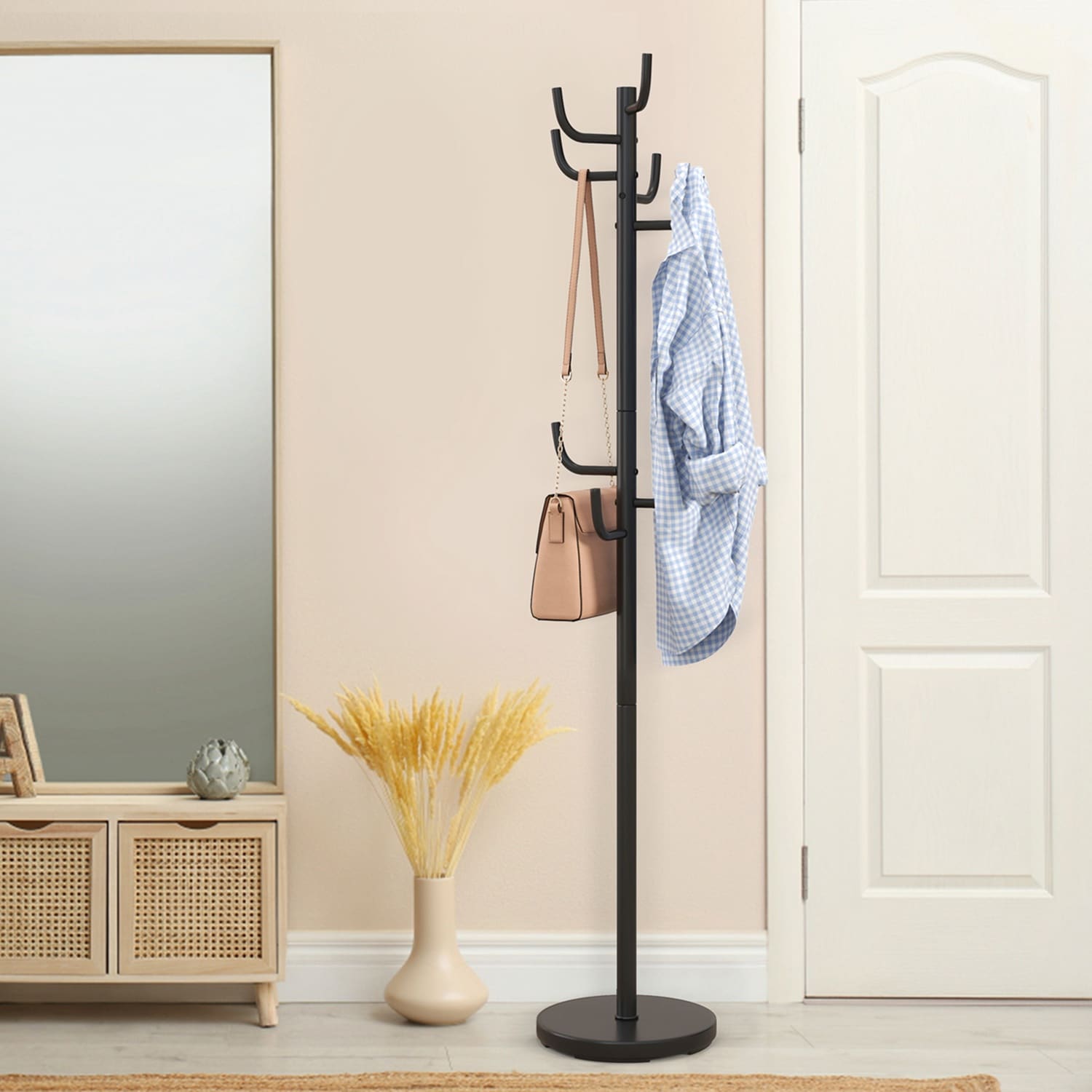 Costway Metal Coat Rack Hat Hanger Hooks Hall Entryway For Jacket