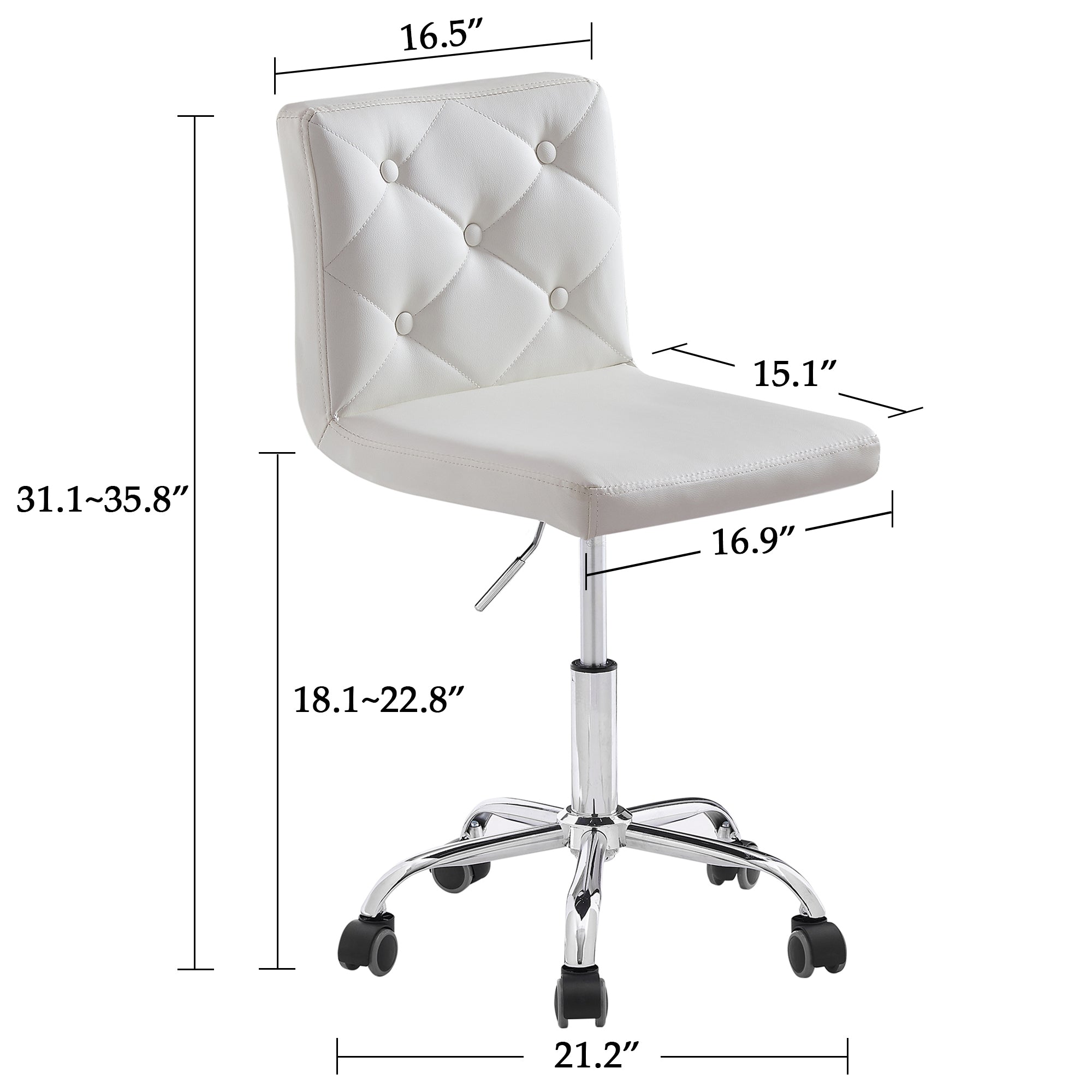 Vecelo LOE-OC05-WHT Office-Chairs - View #3