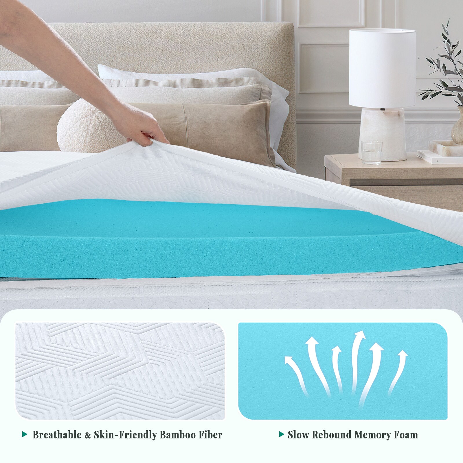 JEAREY JE-SDJH4-WH-Q Mattress-Covers - View #2