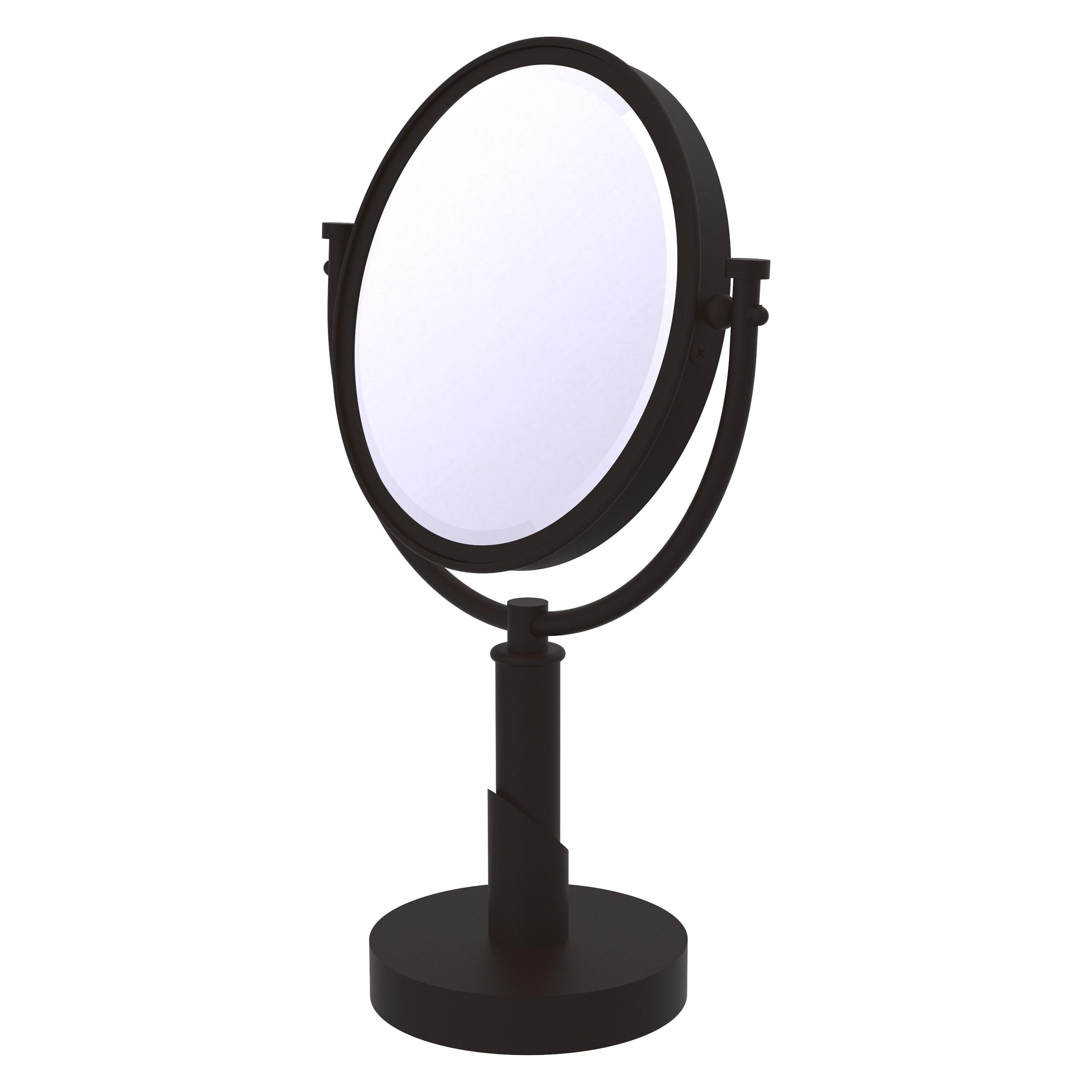 Allied Brass Tribecca 8-in x 15-in Matte Gray Double-Sided Magnifying Wall-Mounted Vanity Mirror