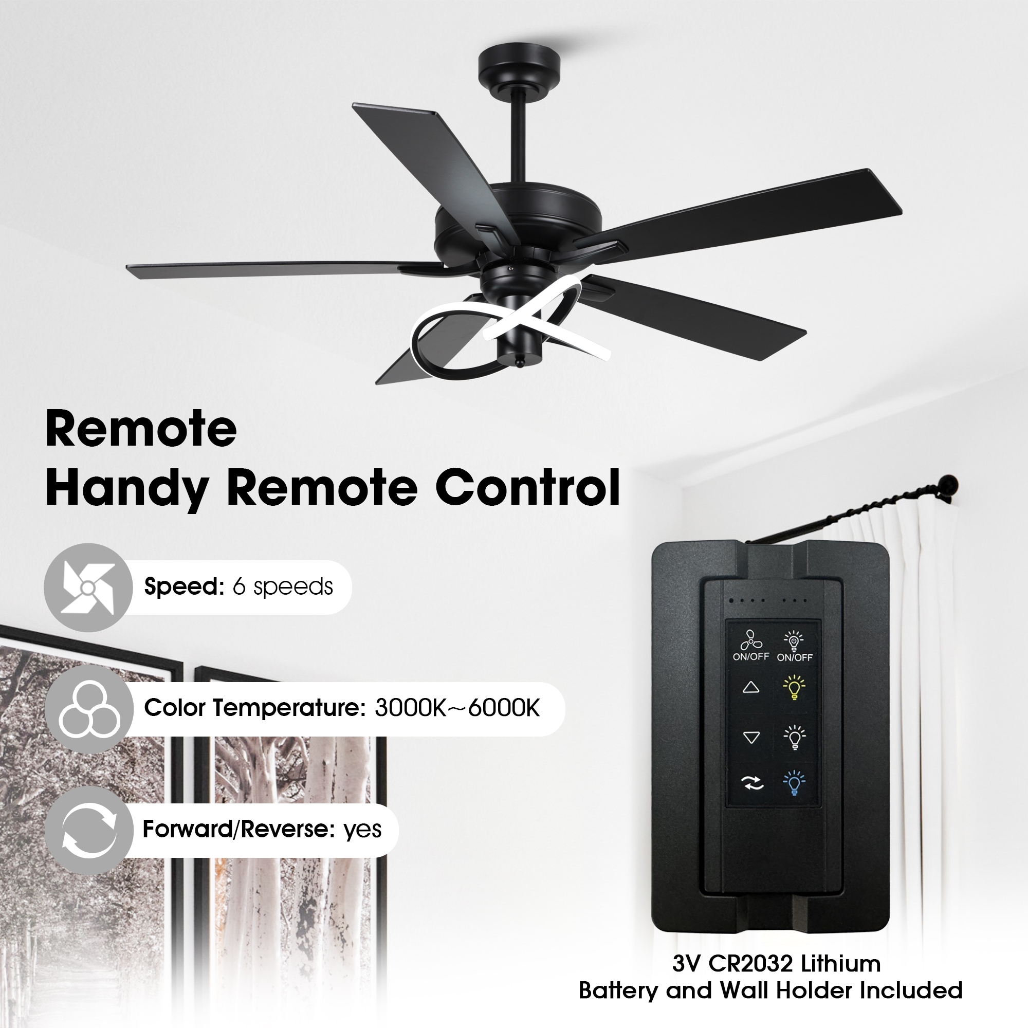 IHOMEadore MDF6001BK Ceiling-Fans - View #4