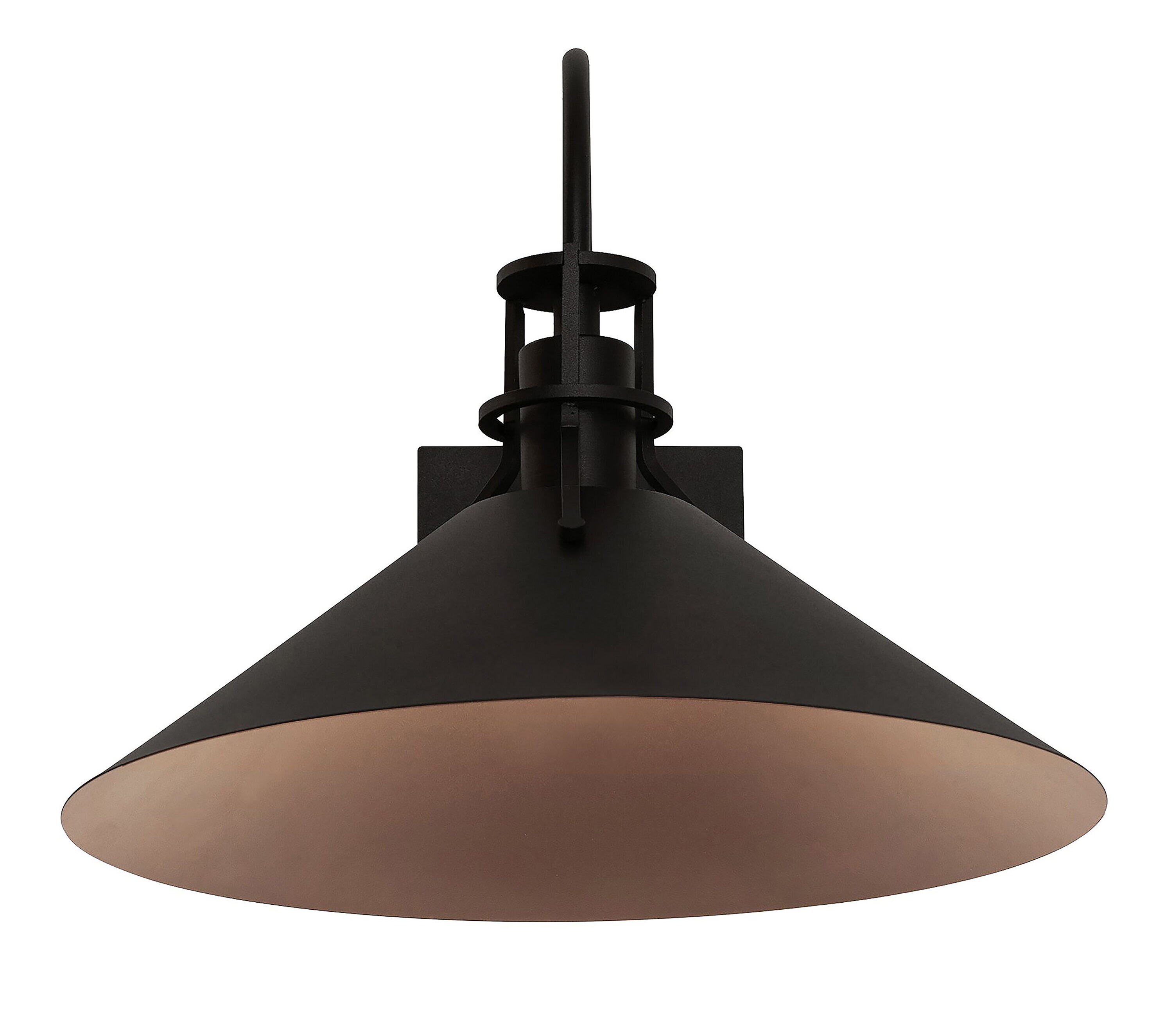 Gus 14'' Black and Copper Industrial Outdoor LED Sconce