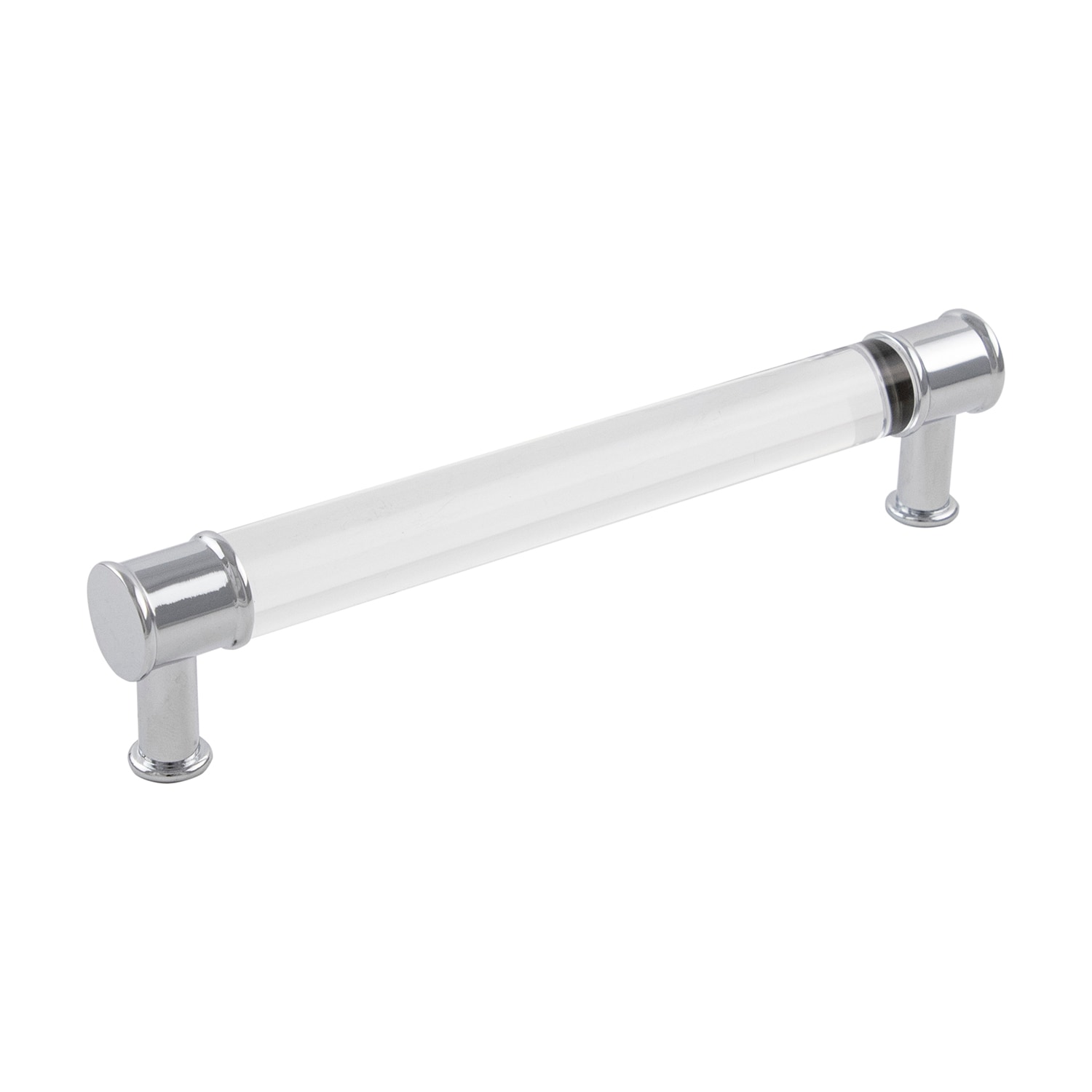Hickory Hardware P3702-CACH-10B Midway 6-5/16-in , 160mm Center to Center Crysacrylic with Chrome Rectangular Bar 10 -Pack