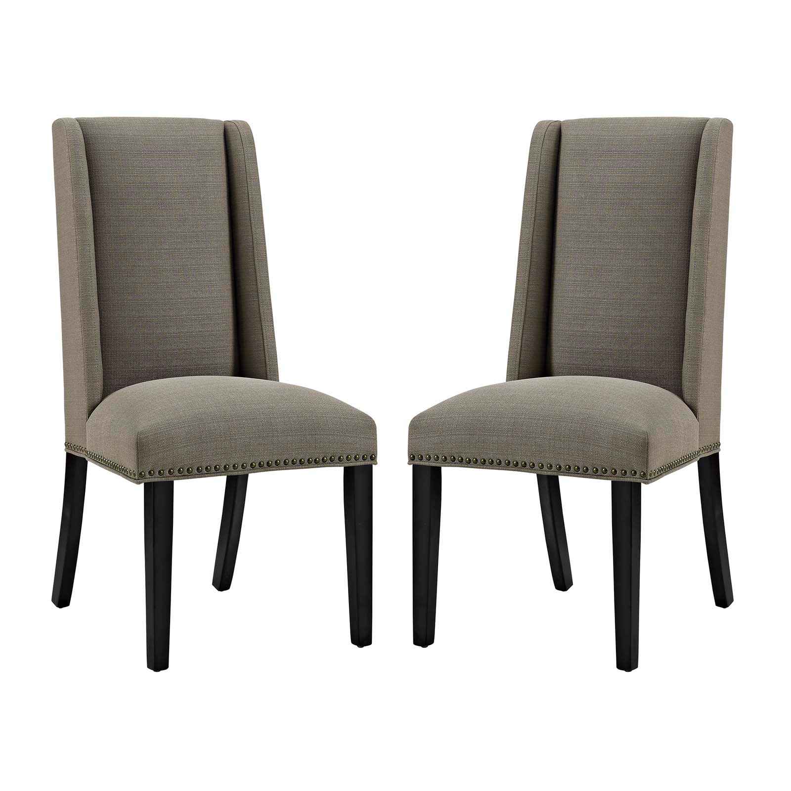 Modway  Baron Fabric Dining Chair Set of 2 in Granite