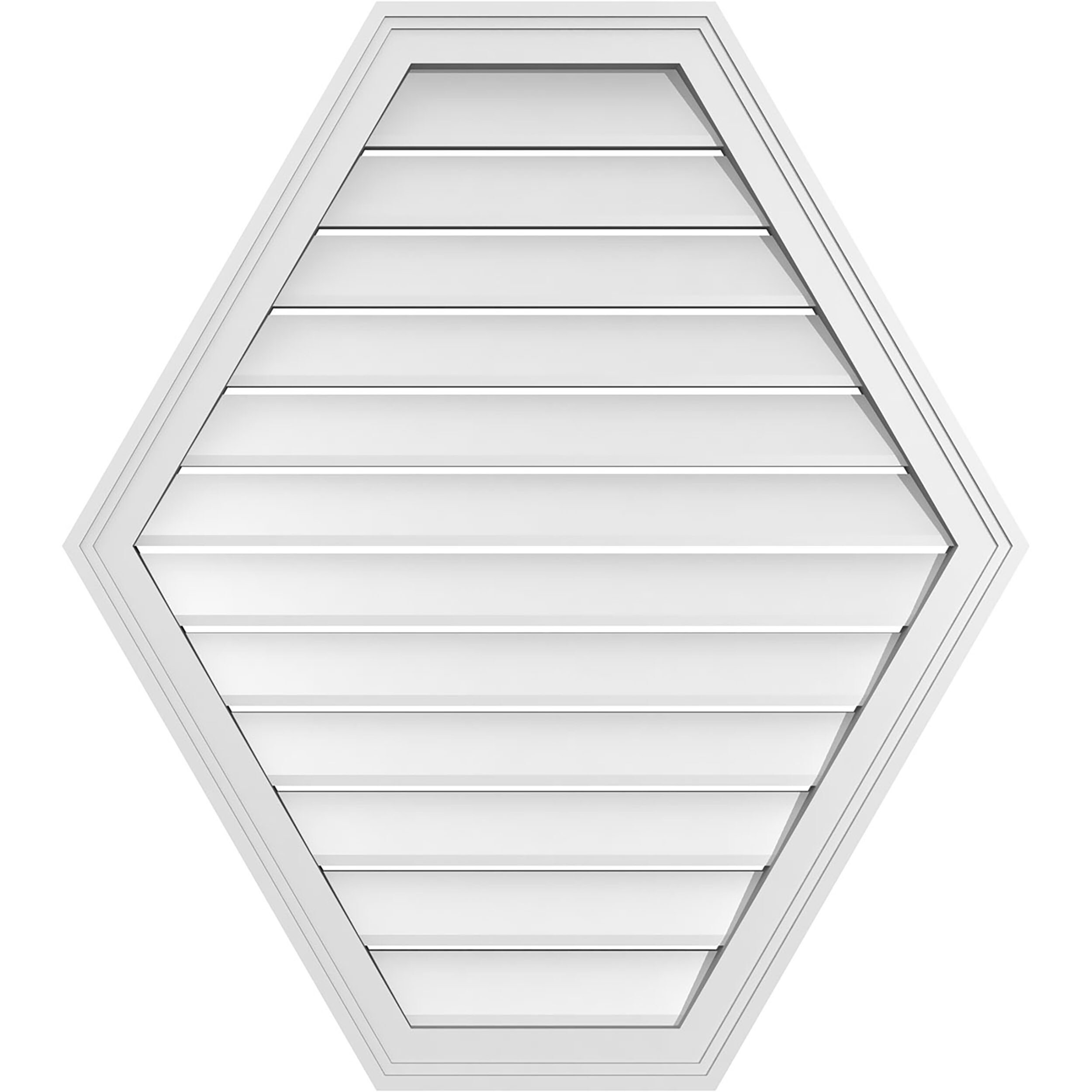Ekena Millwork GVPHP32X3602SF 32-Inches x 36-Inches Off-white Peaked PVC Gable Louver Vent