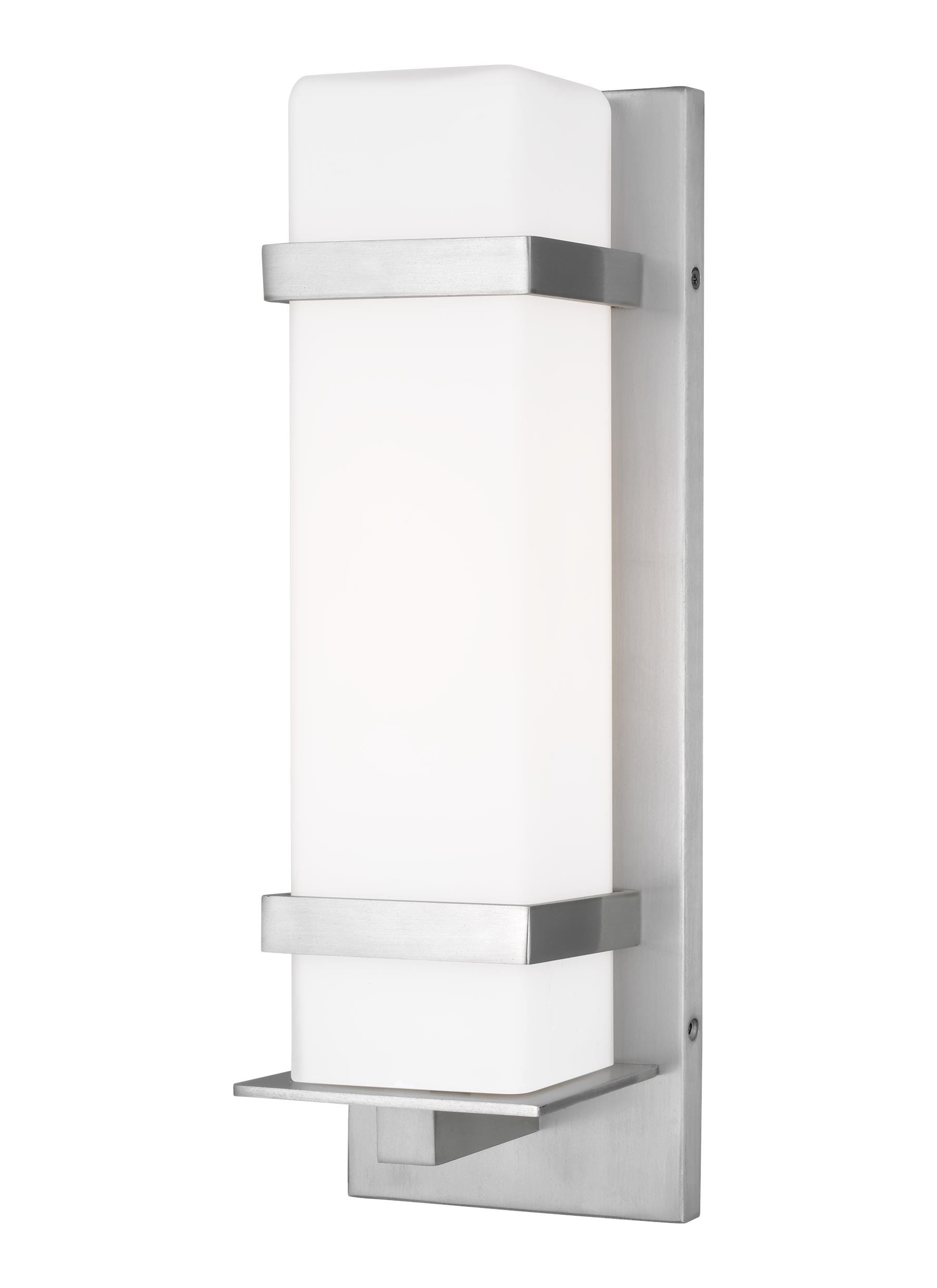 Generation Lighting 8620701EN3-04 Alban 1 -Light 18-in H Satin Aluminum Hardwired Outdoor Wall Light