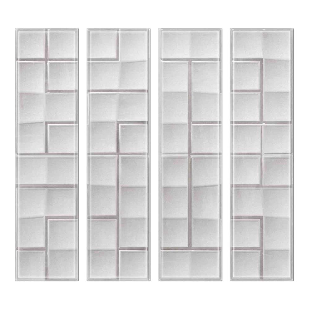 Instant Mosaic 5250102 Upscale Designs 32-Pack Multicolor 3-in x 12-in Glossy Glass Random Wall Tile