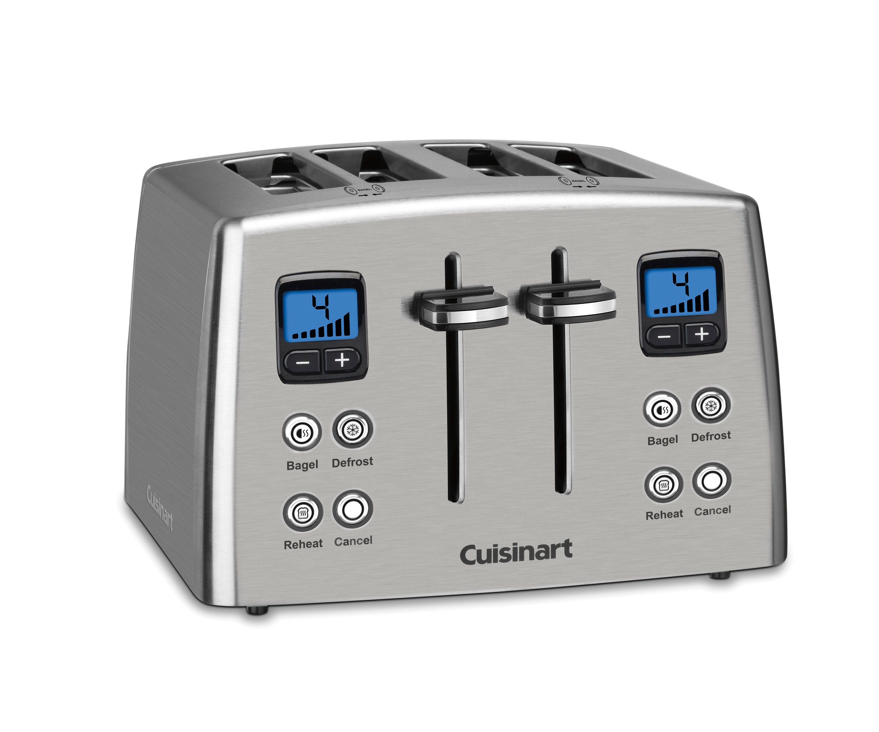 Cuisinart 4 Slice Toaster, Compact Toaster for Toast, Bagels, Defrost,  Reheat & More, Stainless Steel/Black, CPT-340P1