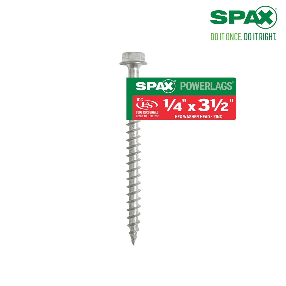 SPAX 4571010700907 1/4-in x 3-1/2-in Silver Zinc-Plated Hex -Head Interior Structural wood screws