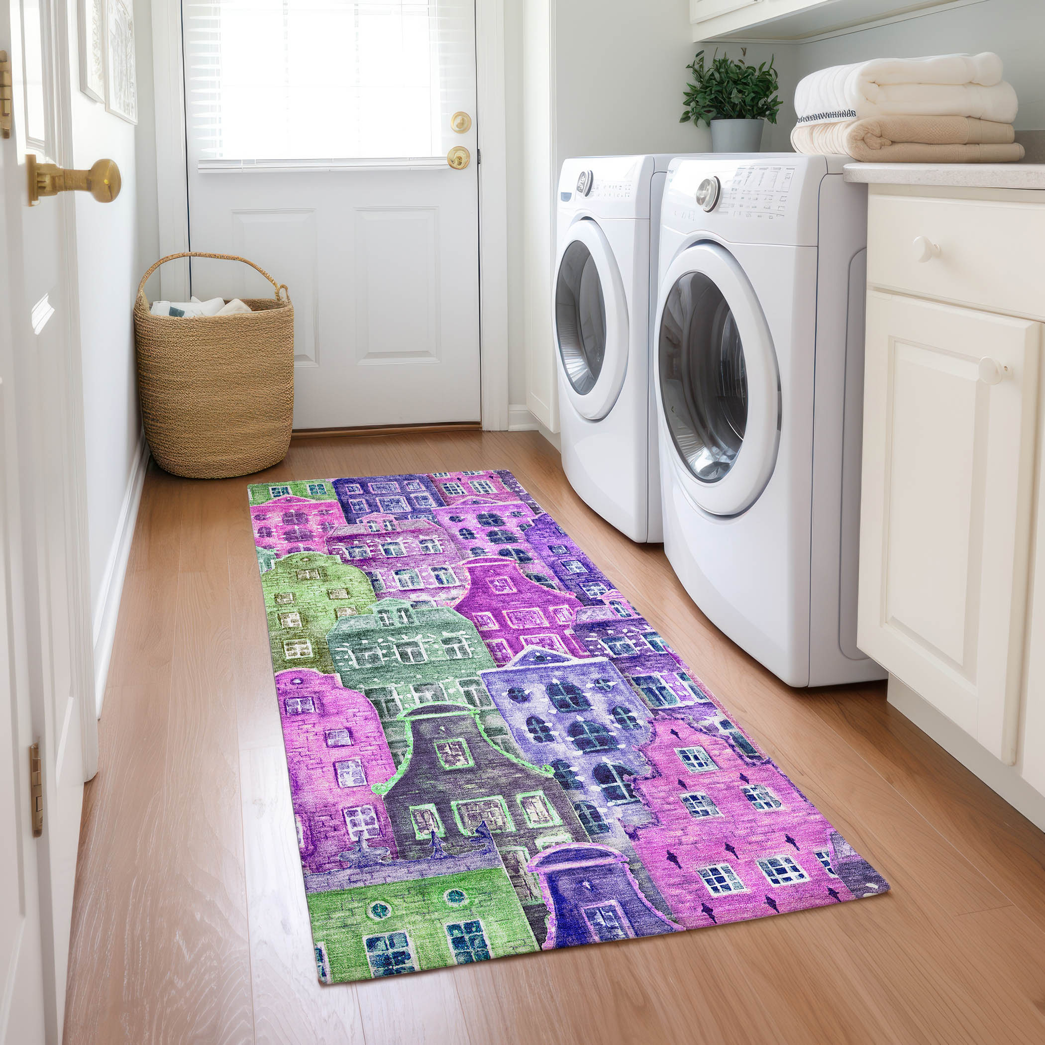 Addison Rugs ACN600PP2X8 Chantille ACN600PP 2 x 7 (ft) Polyester Purple Rectangular Indoor/Outdoor Abstract Machine washable Runner rug