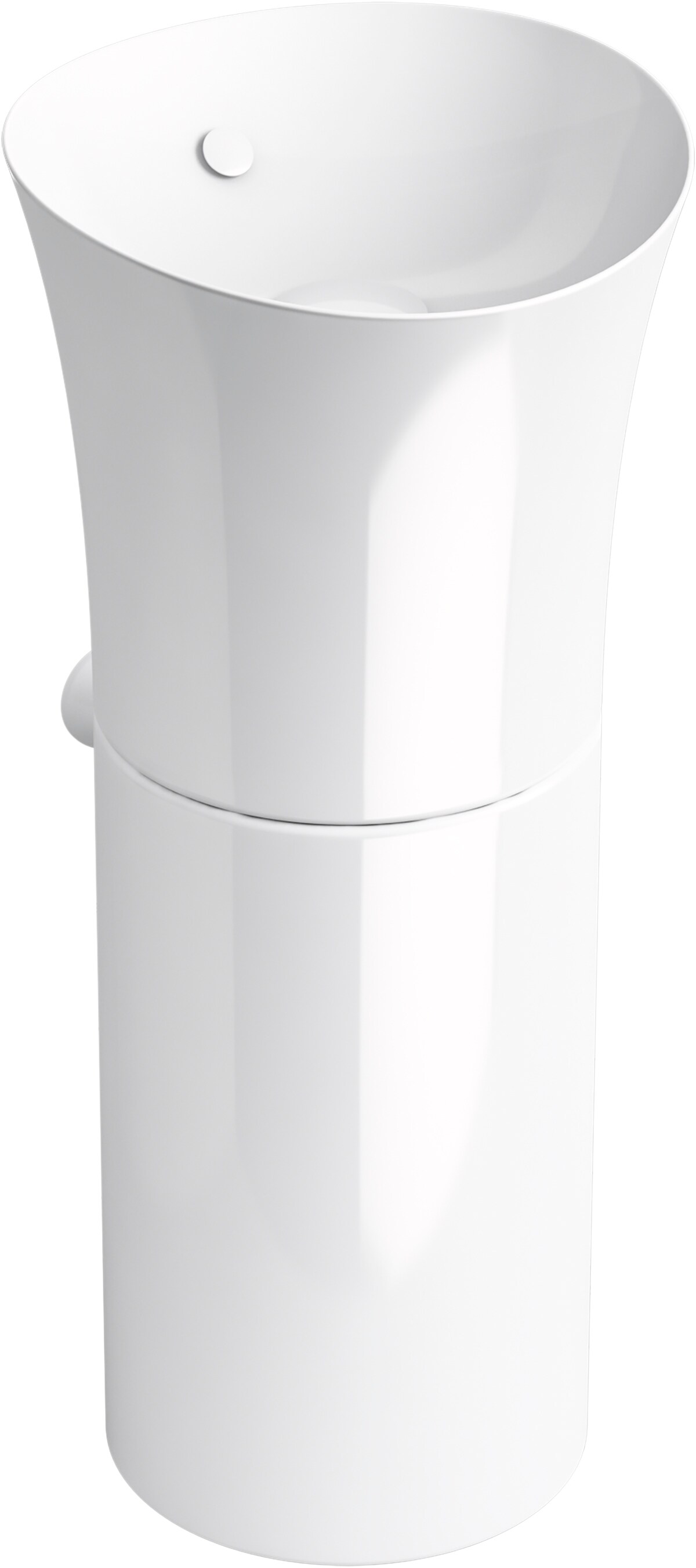 KOHLER K-20701-0 Veil Fireclay Traditional White Pedestal Sink Combo , with Drain ( 16-in x 16.0-in x 36.0625-in )