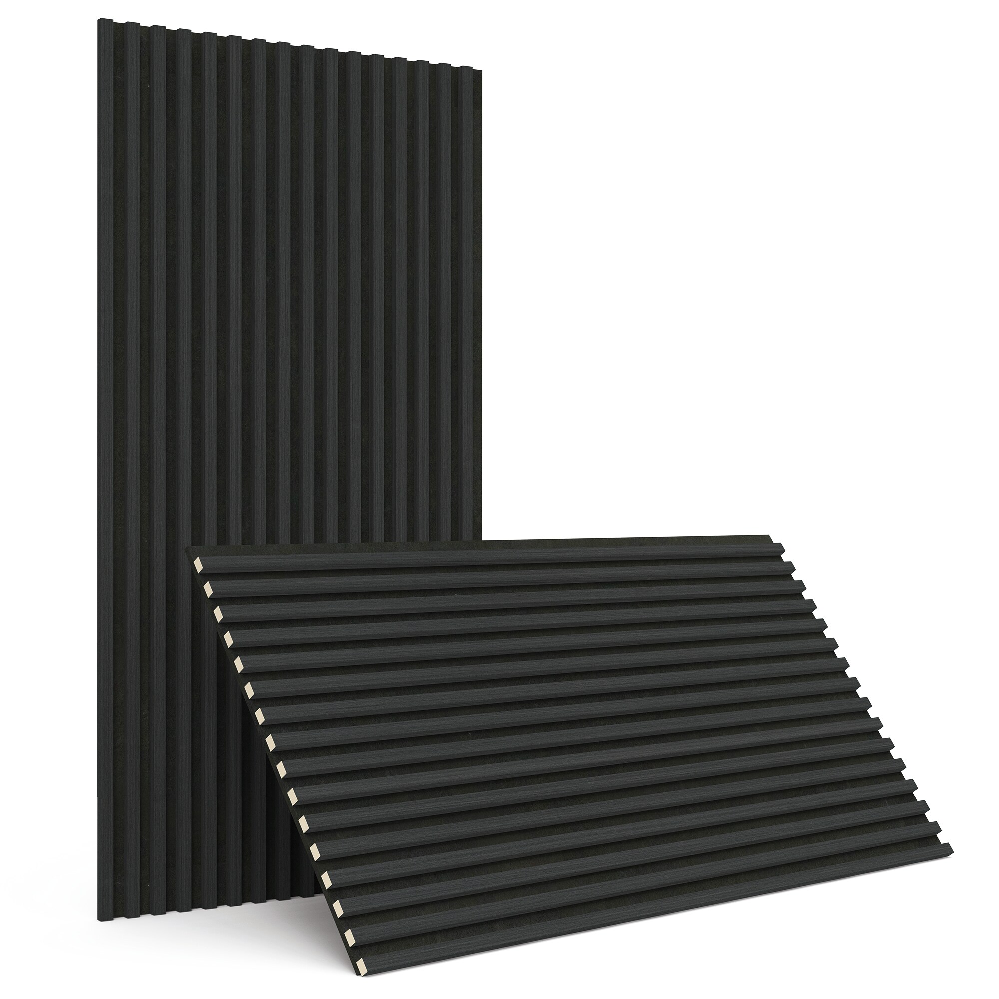 SUNWINGS 24-in x 48-in Embossed Charcoal Composite Wainscot Wall Panel 2 -Pack