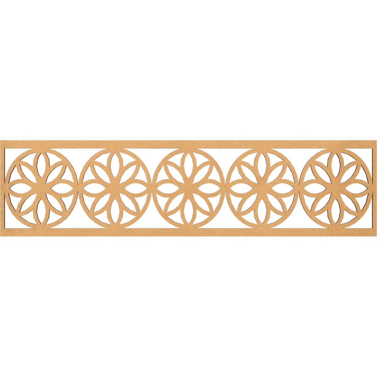 Ekena Millwork MLDA12X47BLUMF Blume Fretwork Flat Trim 12-in x 3.92-ft Brown Unfinished 2157854 Pierced Wall Panel Moulding