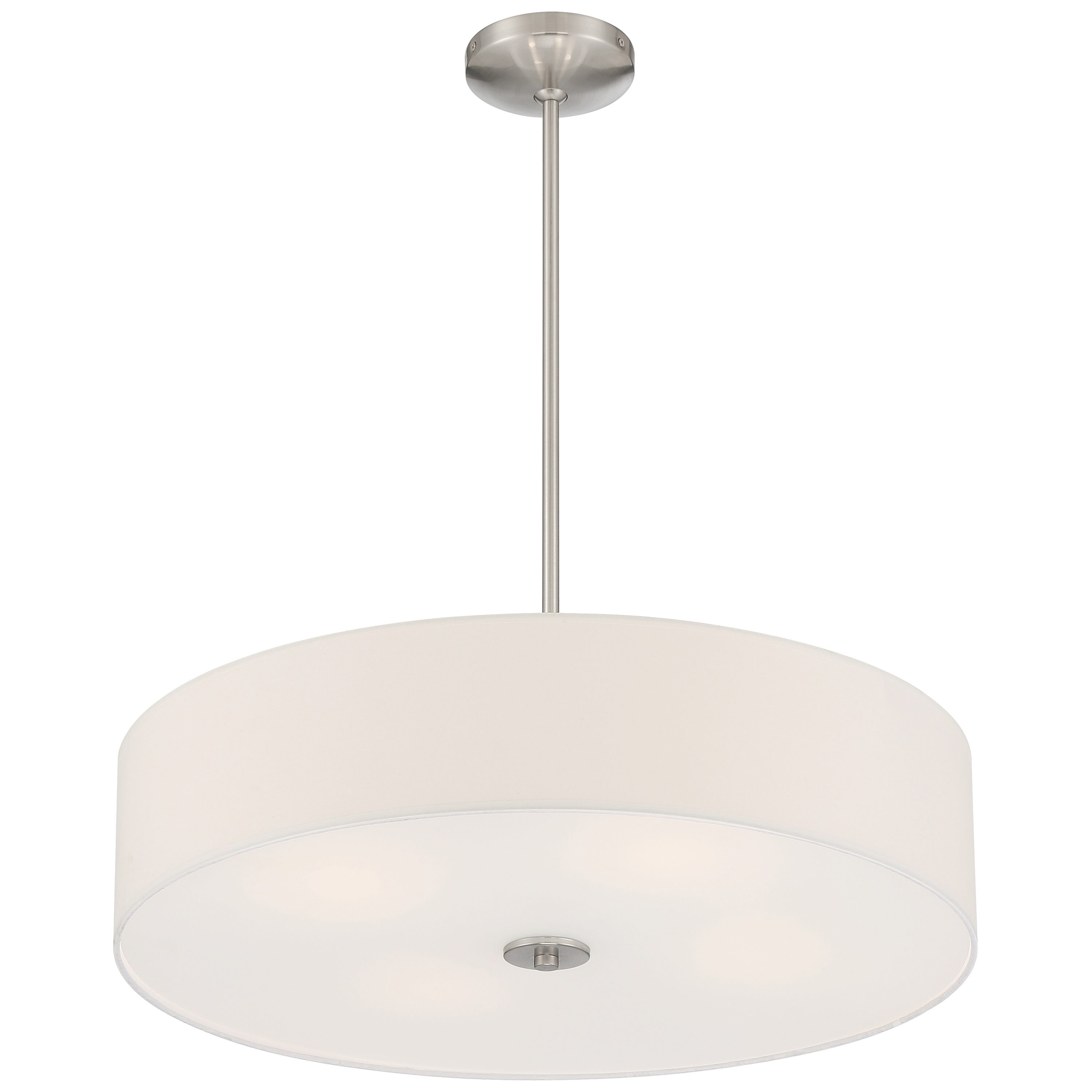 Brushed Steel Transitional LED Drum Ceiling Light