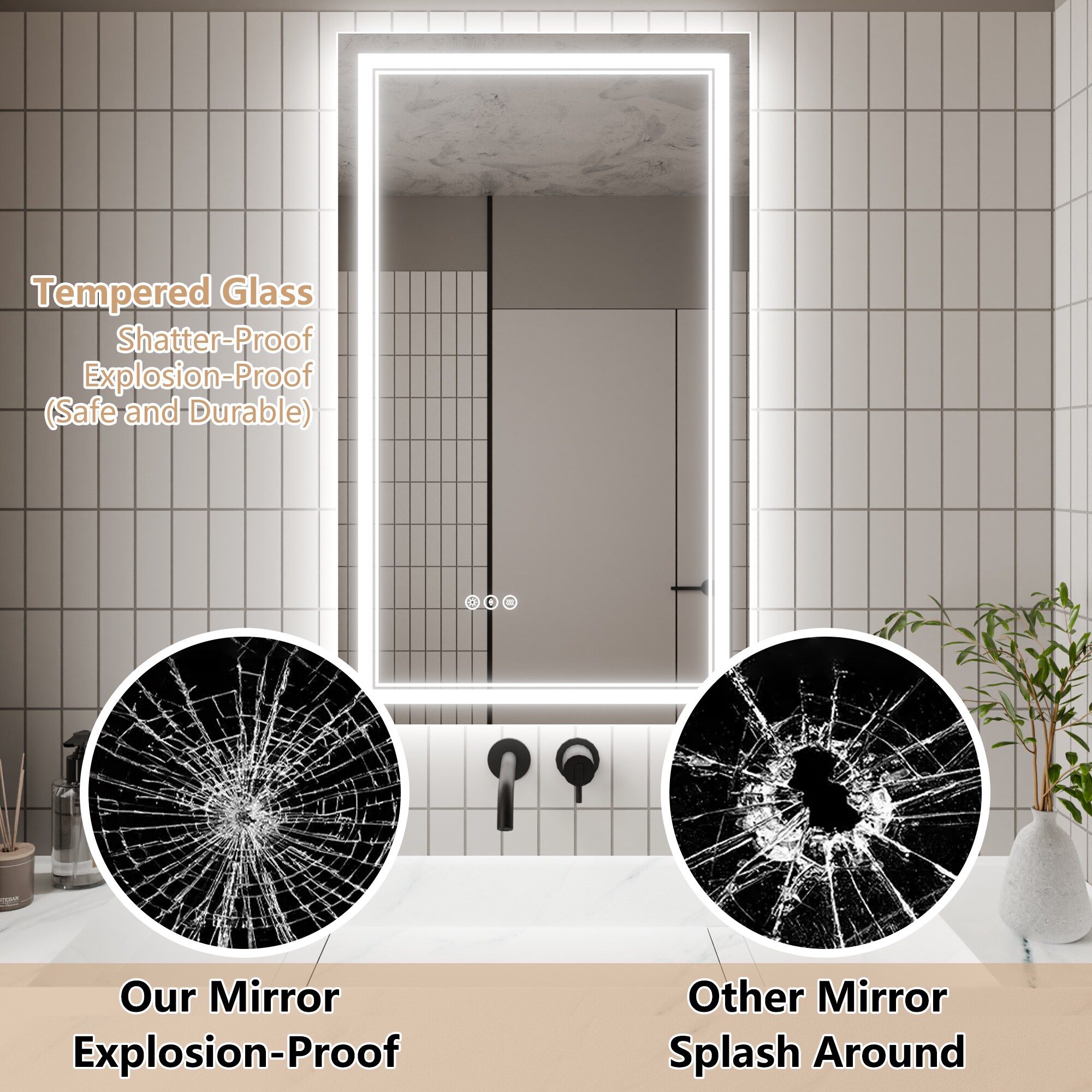 Forclover JTFHS-2440 Framed-Bath-Mirrors - View #3