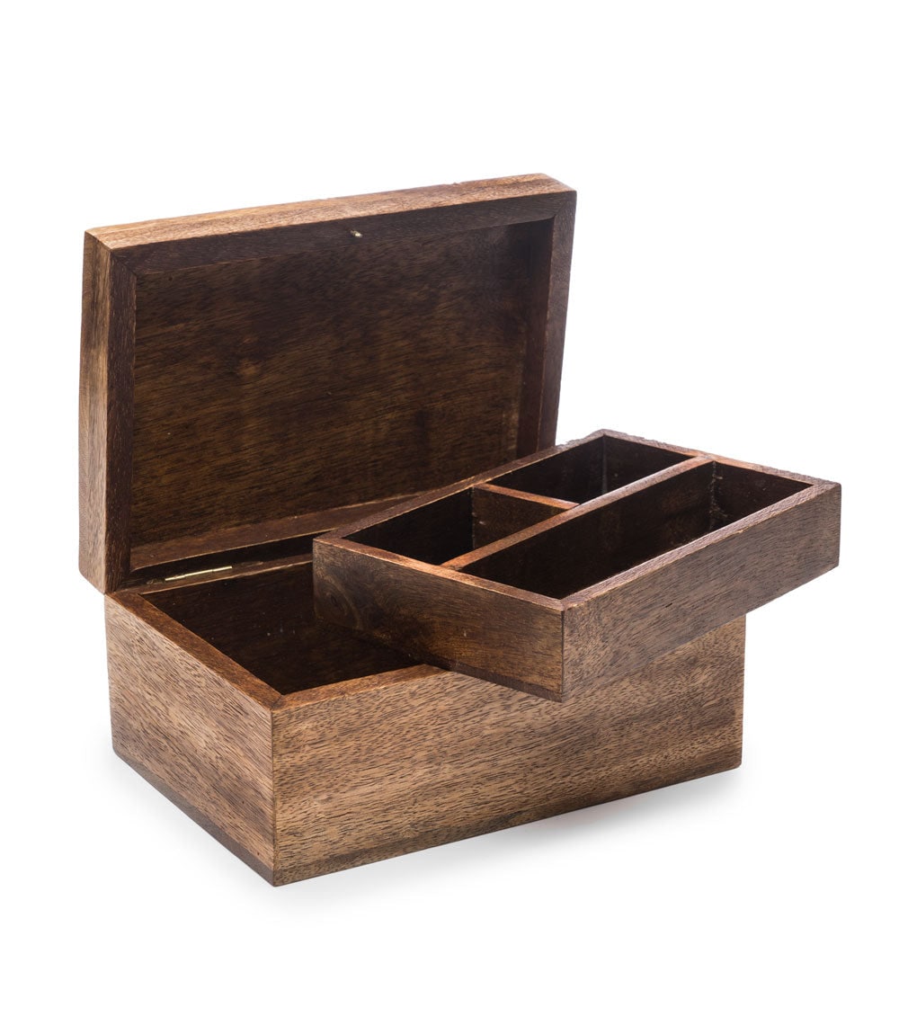 Matr Boomie Aranyani Tree of Life Mango Wood Jewelry Box with Removable Tray